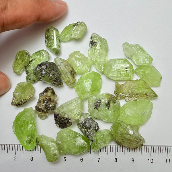 Diopside Crystal Lot, 395.50ct Tanzania, Untreated Unheated, 1.5cm - 2cm