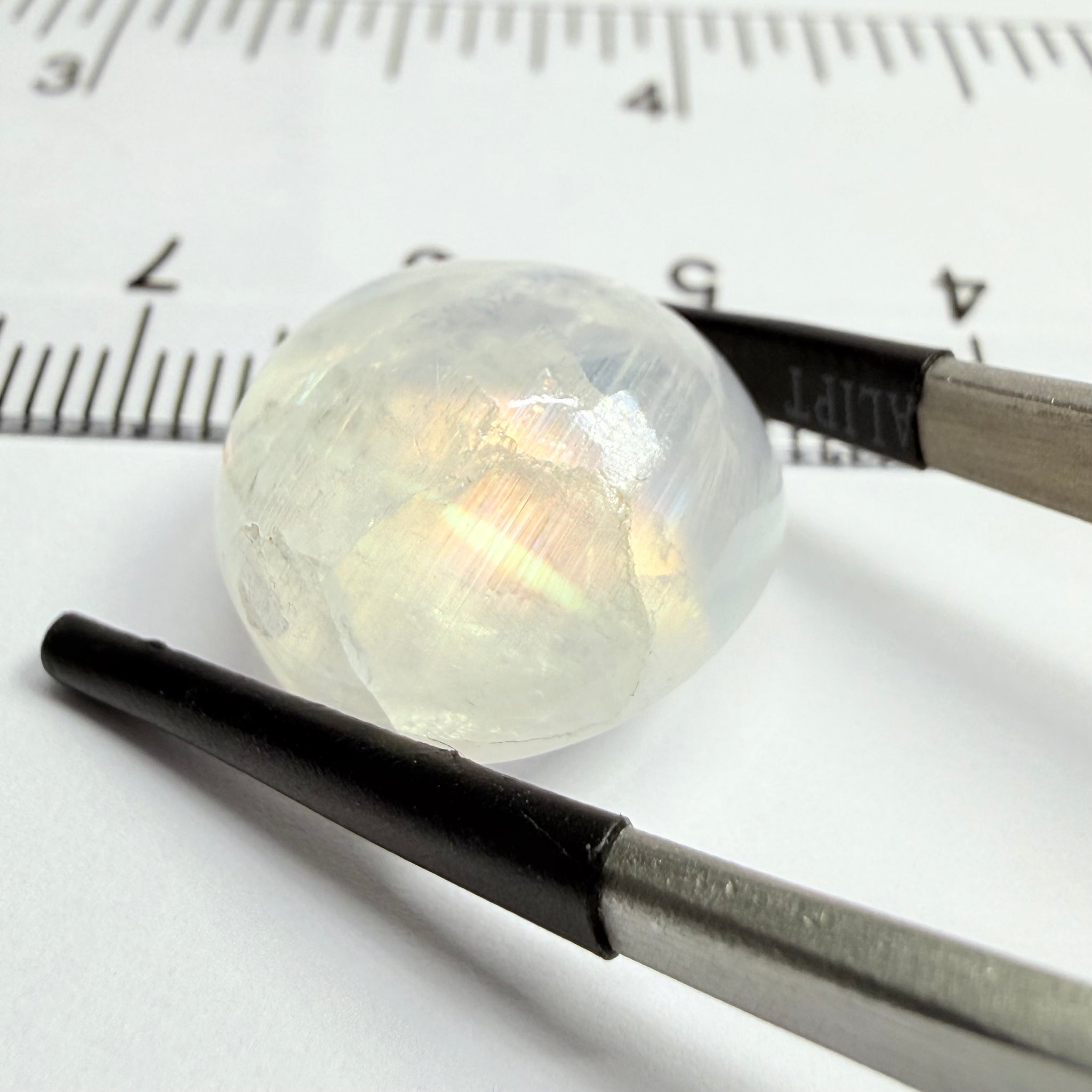 Blue Sheen Moonstone Cabochon, 17.83ct, Tanzania, Untreated Unheated, Inclusions inside but stable