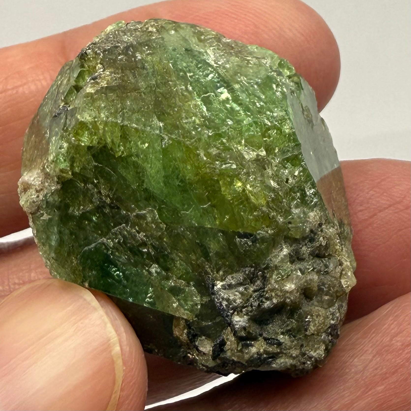 Tsavorite Garnet Crystal on Matrix, 159.8ct, Merelani, Tanzania, Untreated Unheated