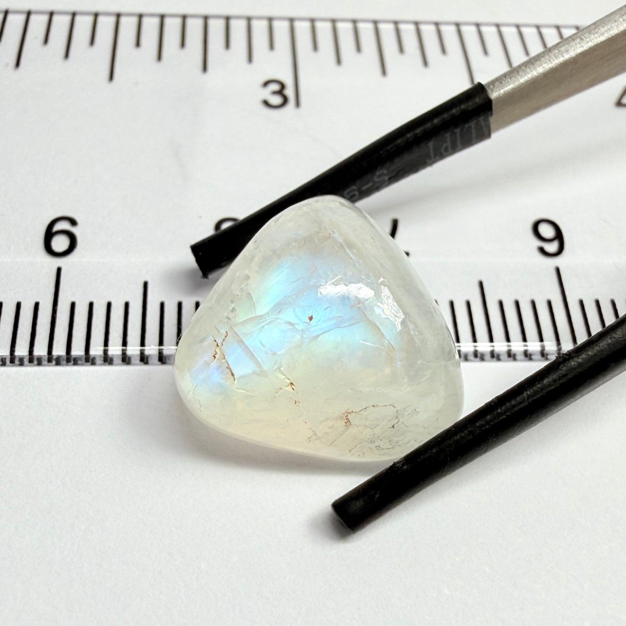 Blue Sheen Moonstone Cabochon, 12.05ct, Tanzania, Untreated Unheated, Inclusions inside but stable