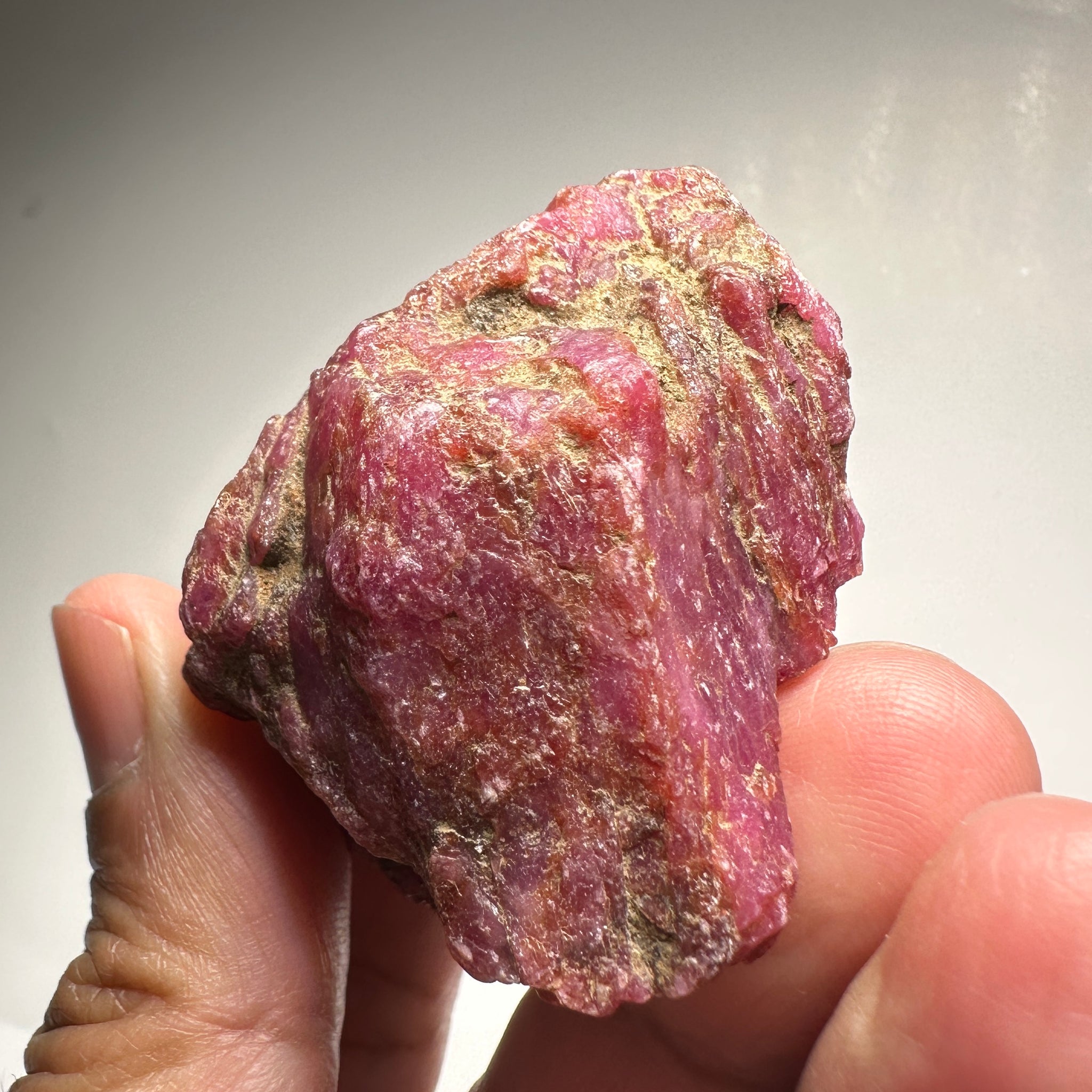 Ruby Crystal Cluster, 111gm / 555ct, Tanzania, Untreated Unheated. 53.5 x 46.9 x 32 mm
