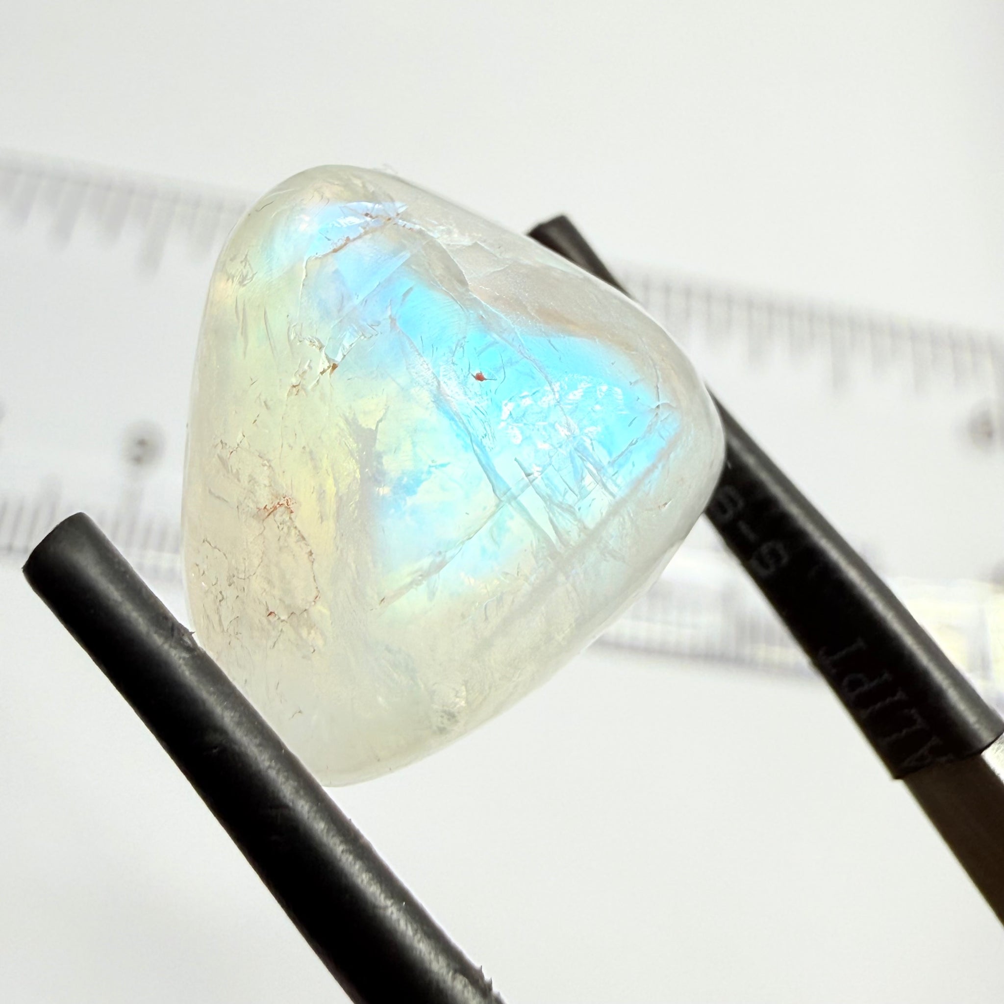 Blue Sheen Moonstone Cabochon, 12.05ct, Tanzania, Untreated Unheated, Inclusions inside but stable