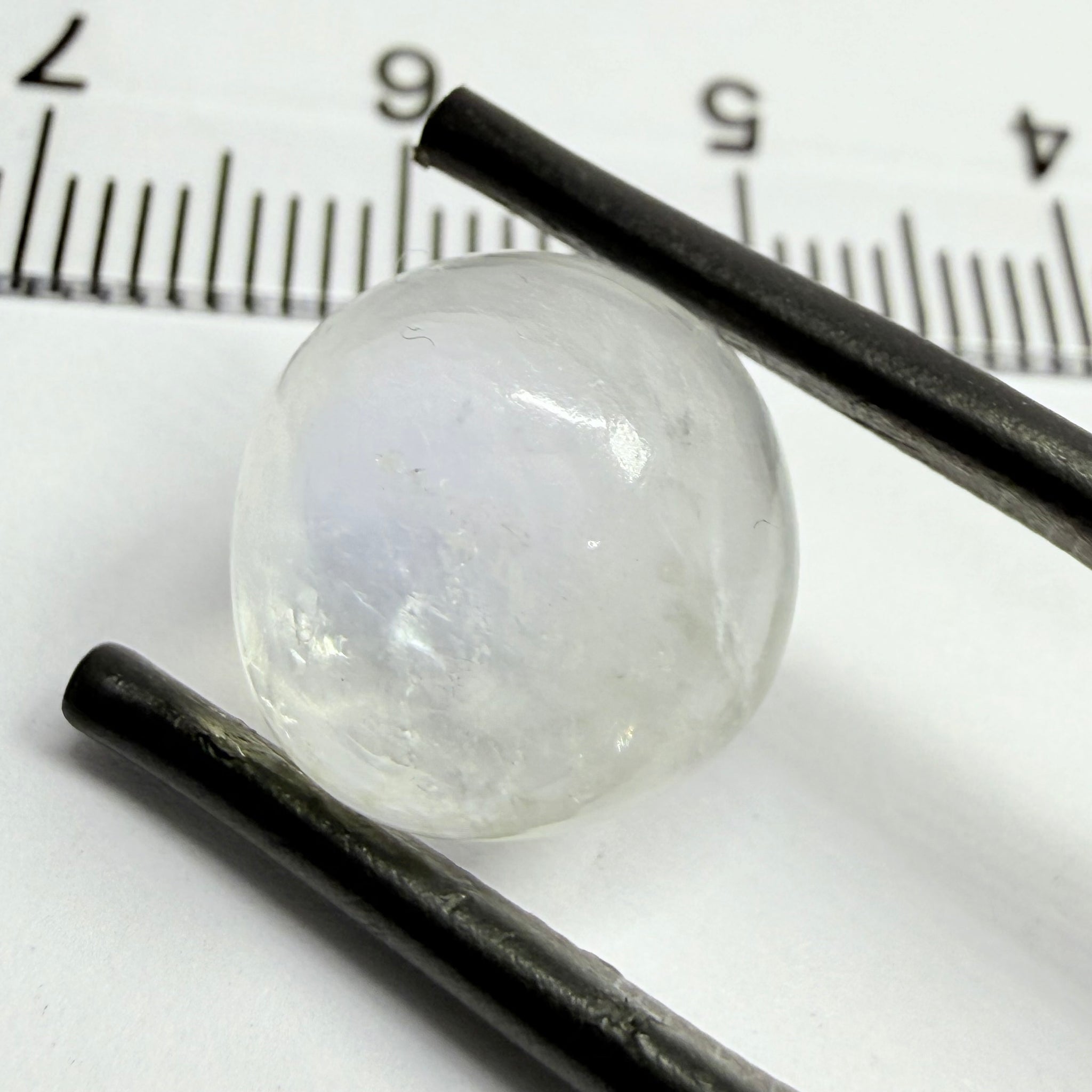Blue Sheen Moonstone Cabochon, 7.19ct, Tanzania, Untreated Unheated, faint sheen