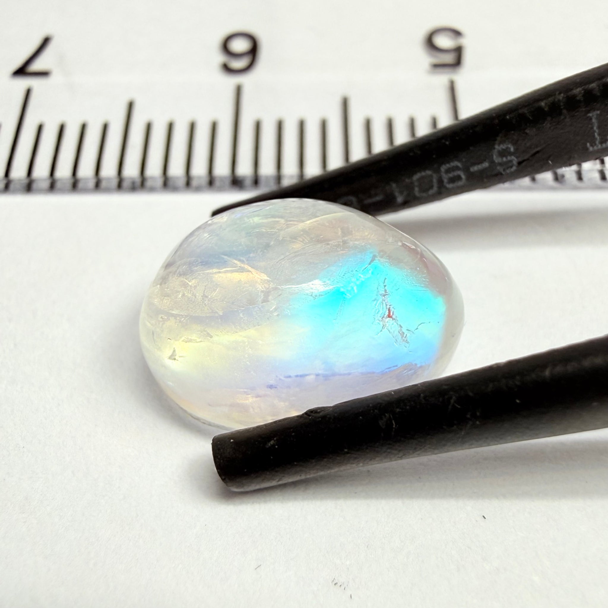 Blue Sheen Moonstone Cabochon, 4.66ct, Tanzania, Untreated Unheated