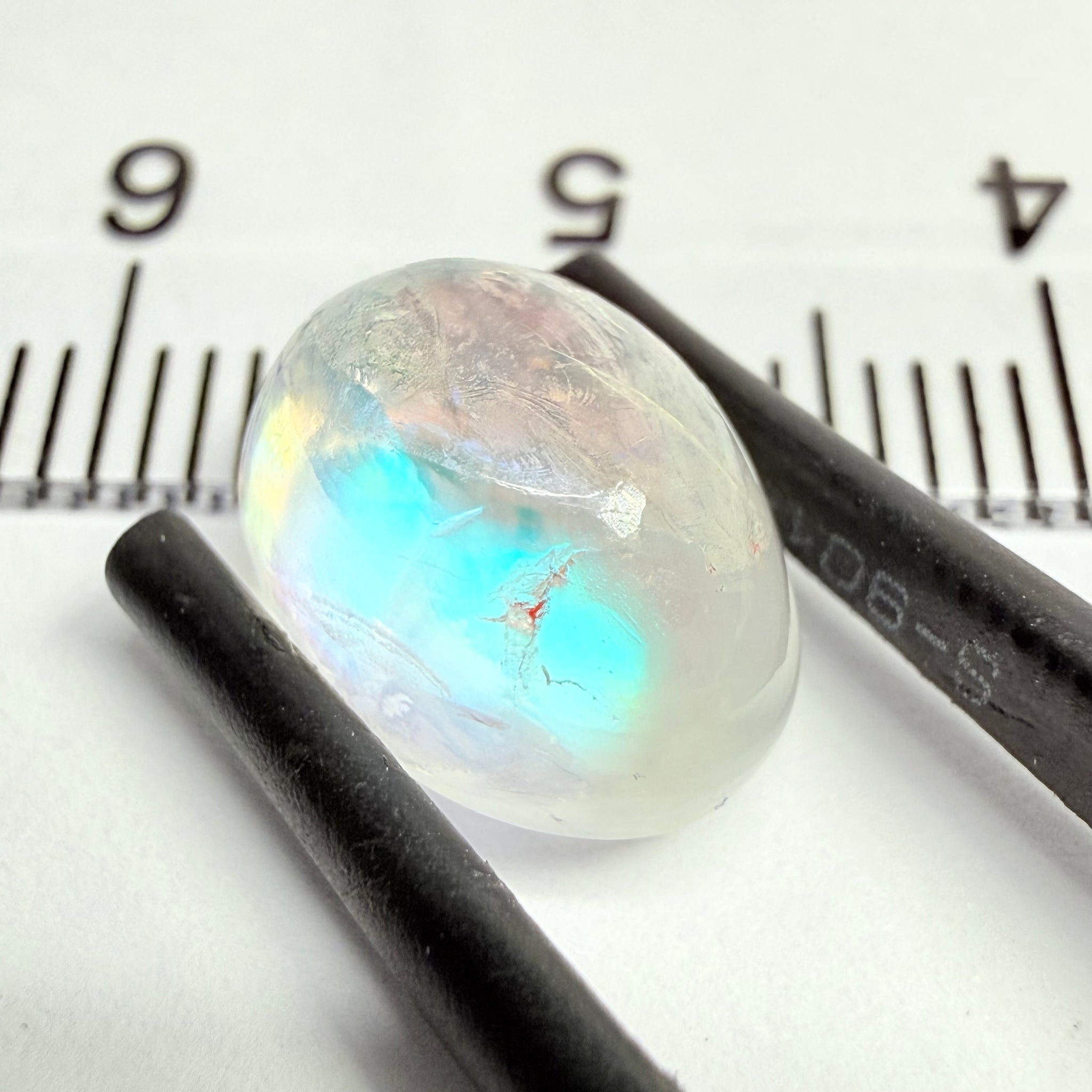 Blue Sheen Moonstone Cabochon, 4.66ct, Tanzania, Untreated Unheated