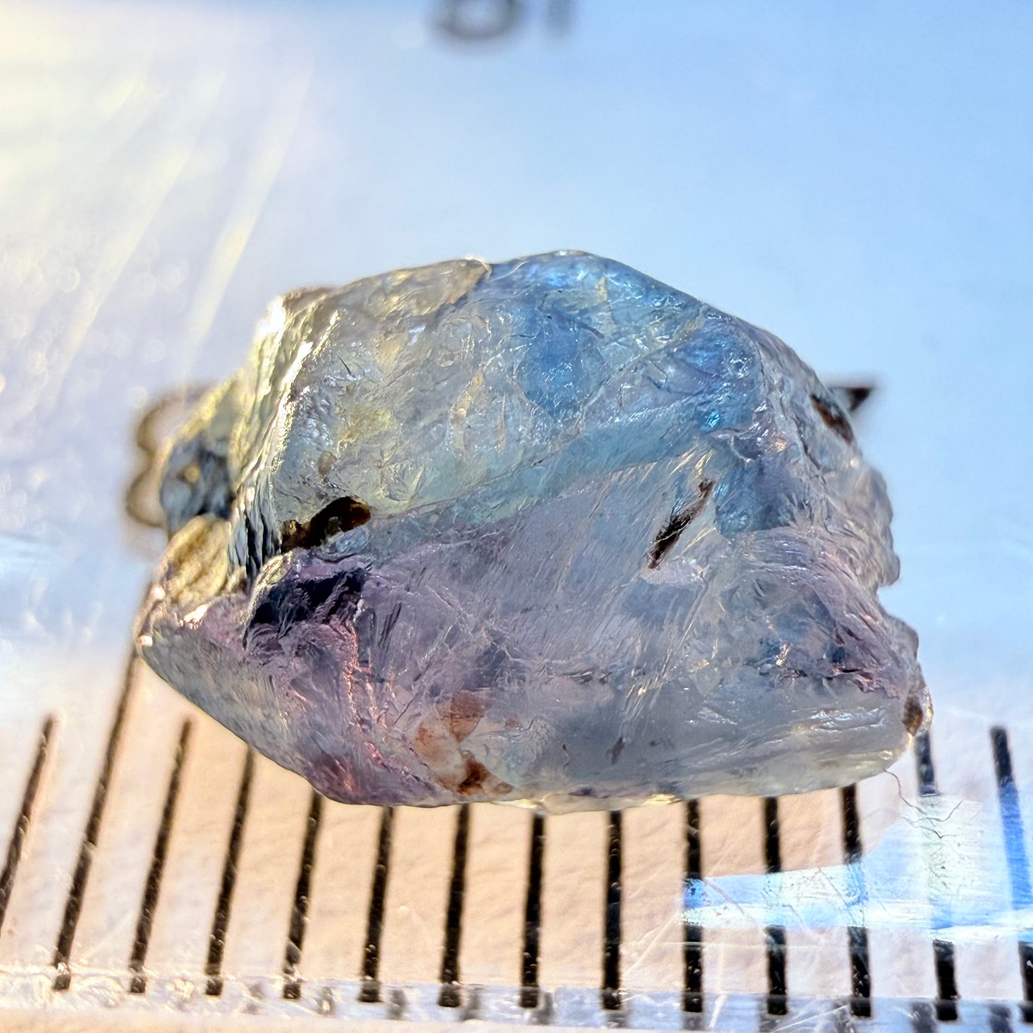Alexandrite, 3.28ct, Manyara, Tanzania, Untreated Unheated. Good inner Facetable portion, slightly included, once the outer skin gunk is removed. See the videos