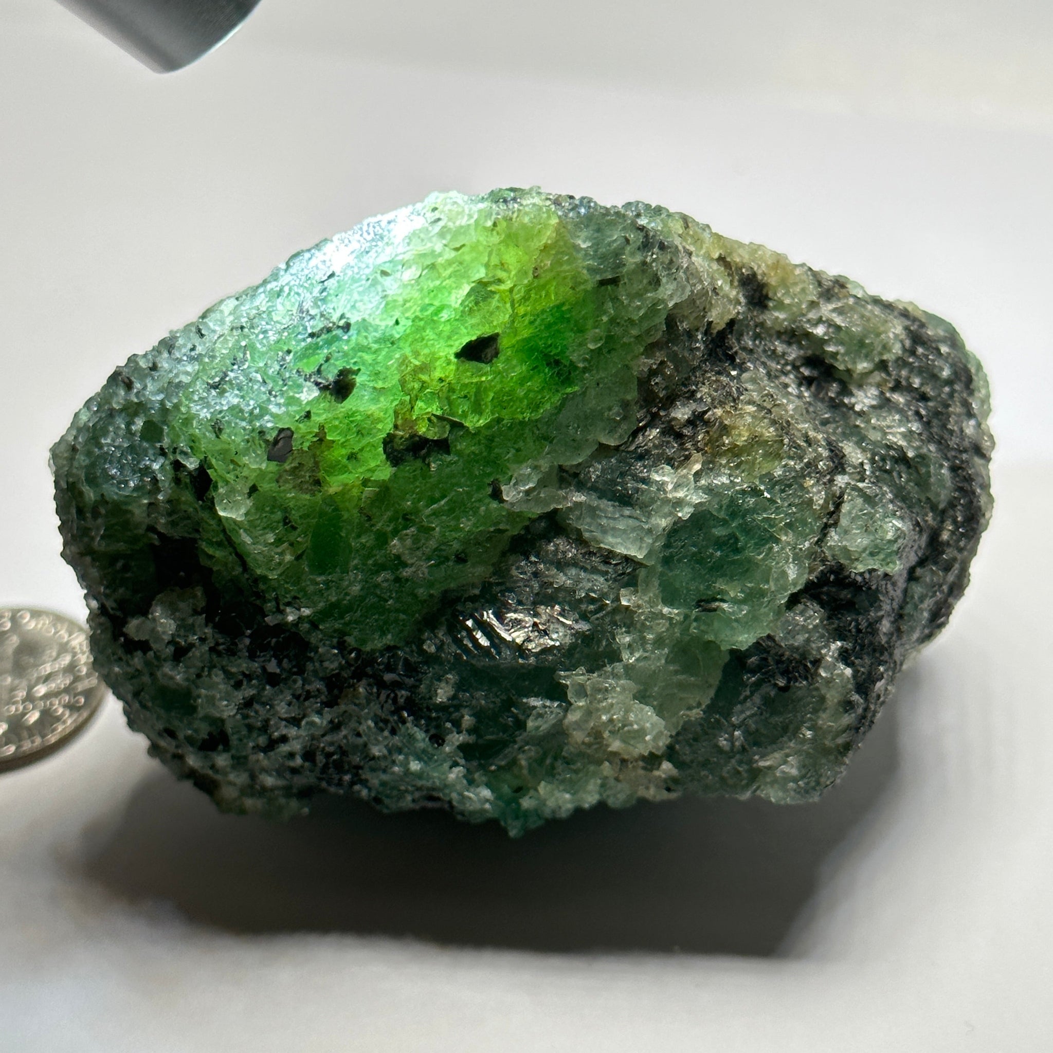 Emerald on Matrix, 170gm, Tanzania, Untreated Unheated, No Oil. 67.7 x 57 x 48.3mm.
