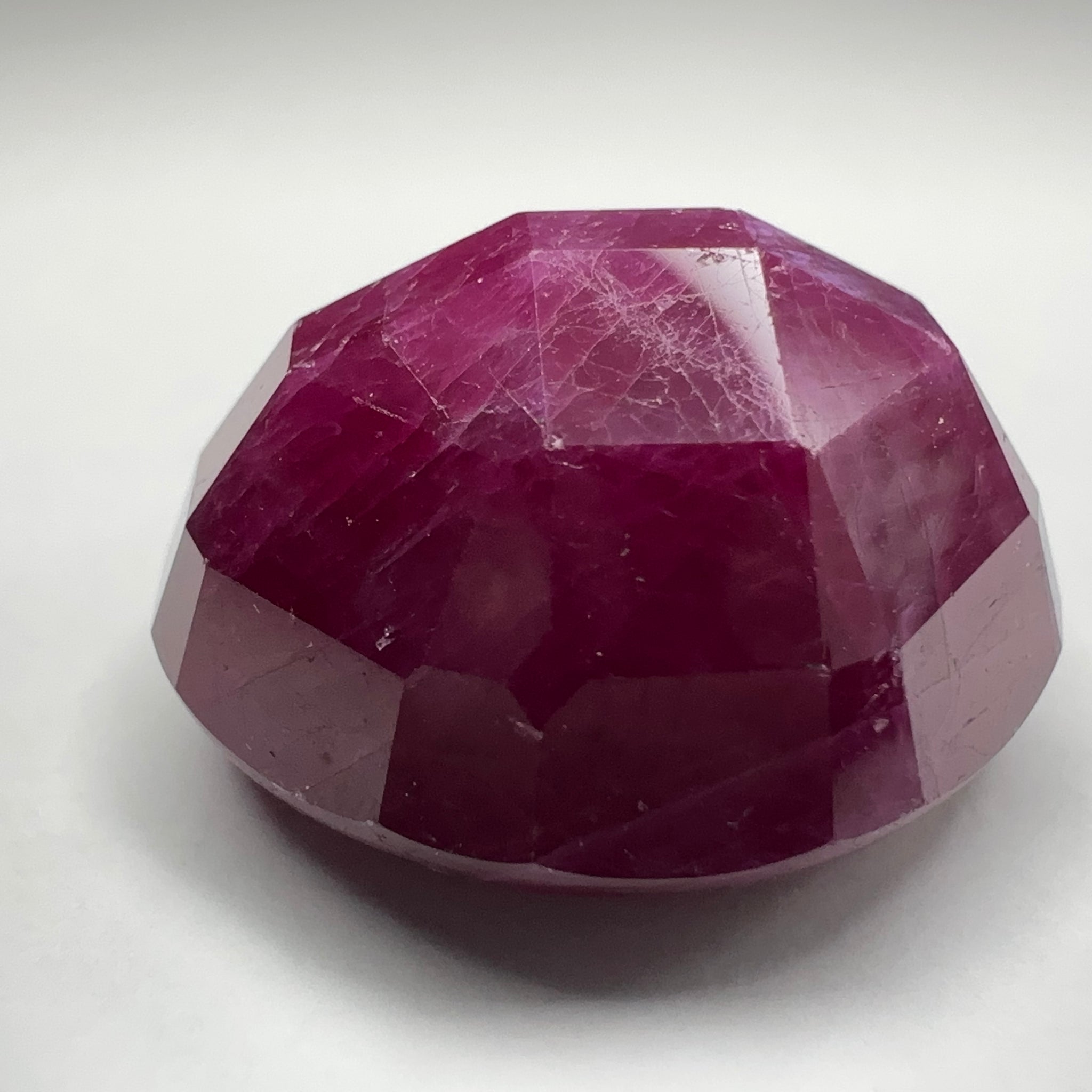 Faceted Ruby Cab, 36.89ct, Longido, Tanzania, UNTREATED, UNHEATED. 19 x 17 x 10.5mm