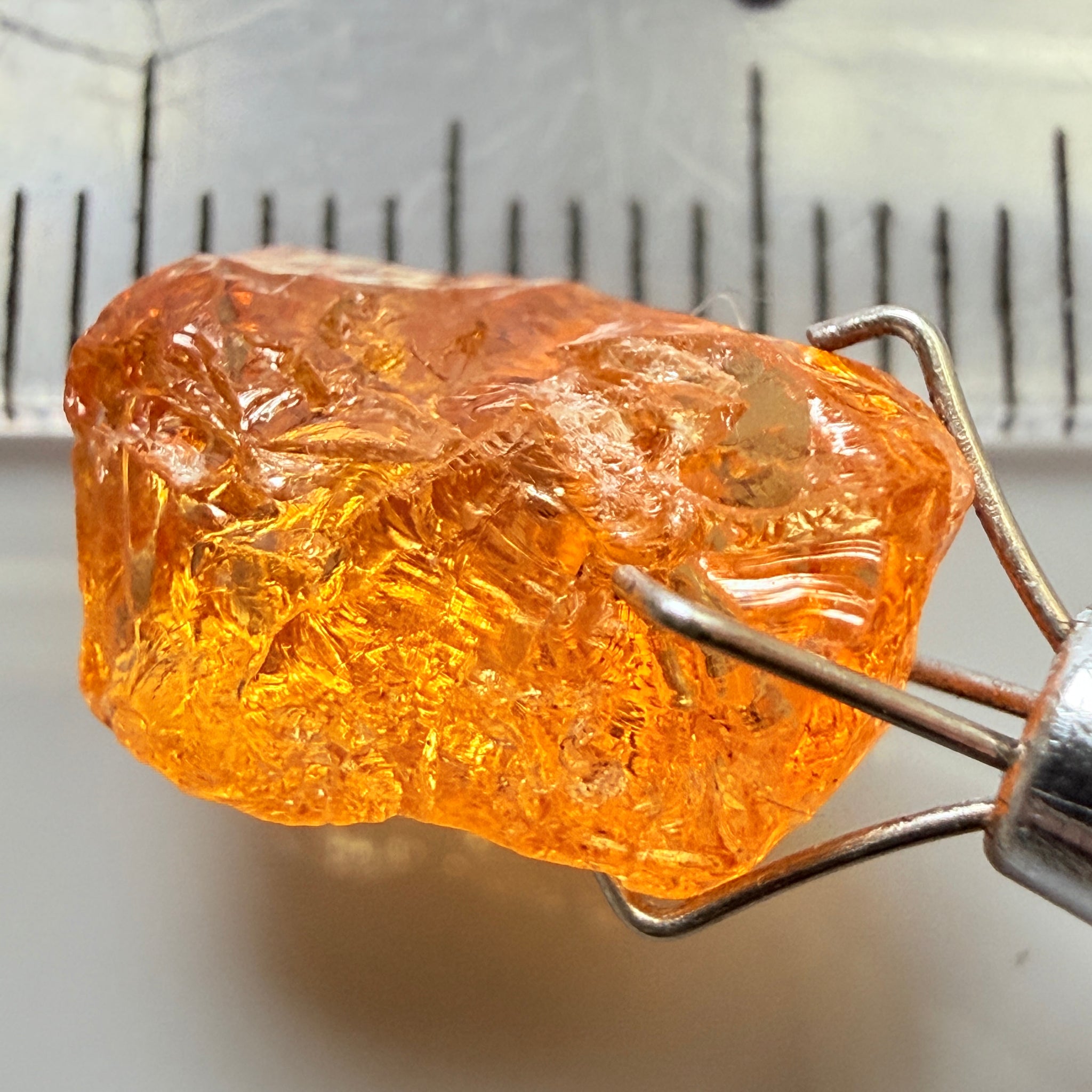 Mandarin Garnet, 5.38ct, Loliondo, Tanzania, Untreated Unheated, slightly included and you might have to slice it in two because of the shape