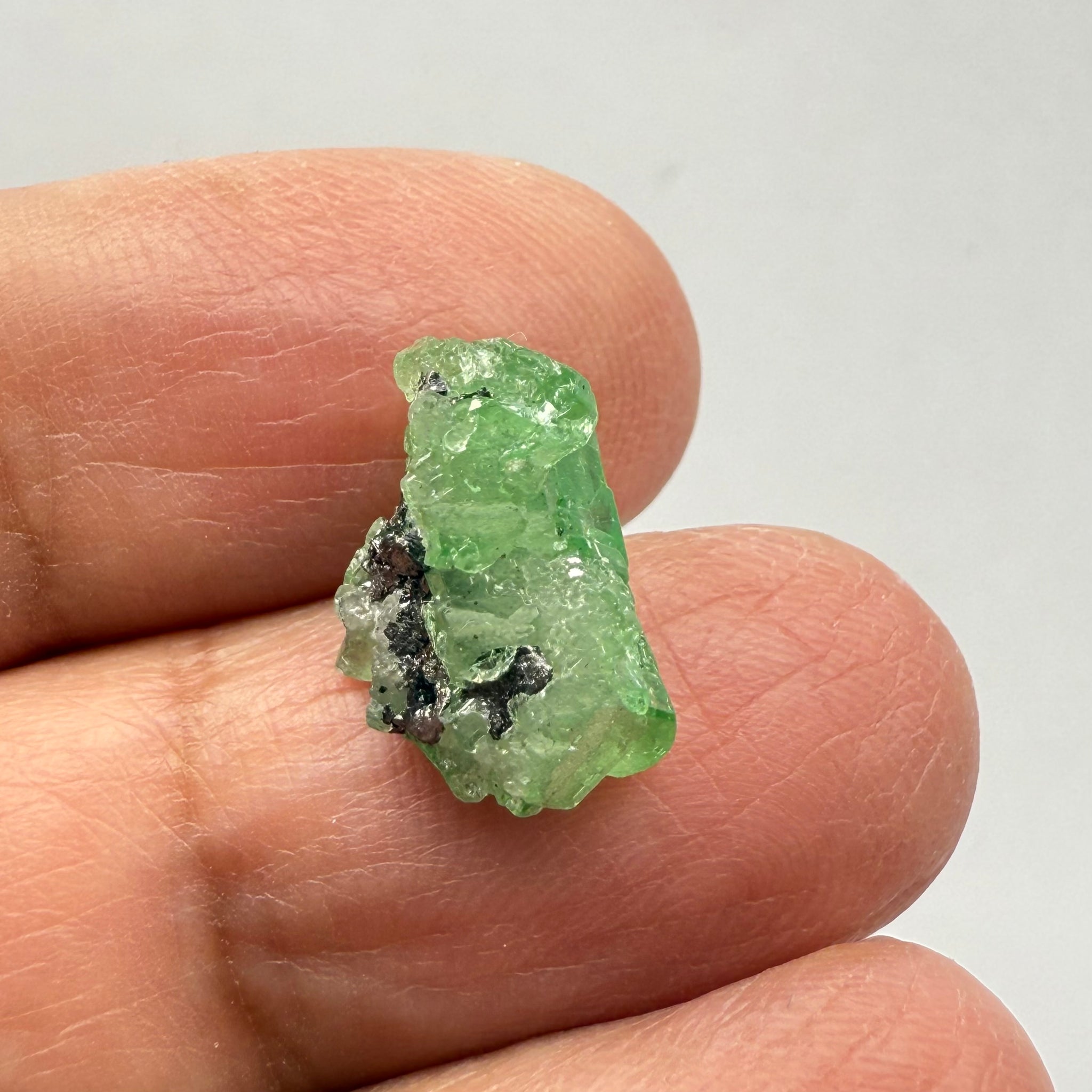 Tsavorite Garnet Crystal, 8.06ct, Merelani, Tanzania, Untreated Unheated