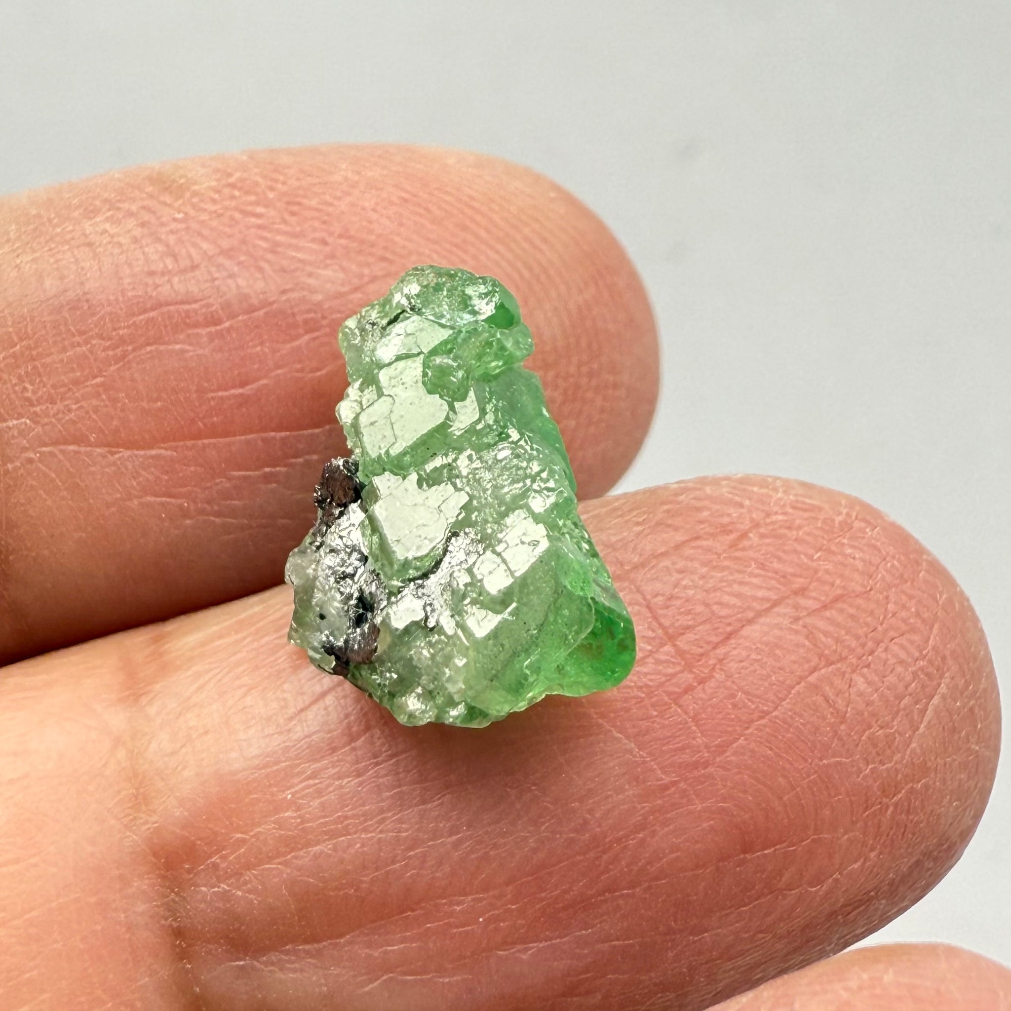 Tsavorite Garnet Crystal, 8.06ct, Merelani, Tanzania, Untreated Unheated