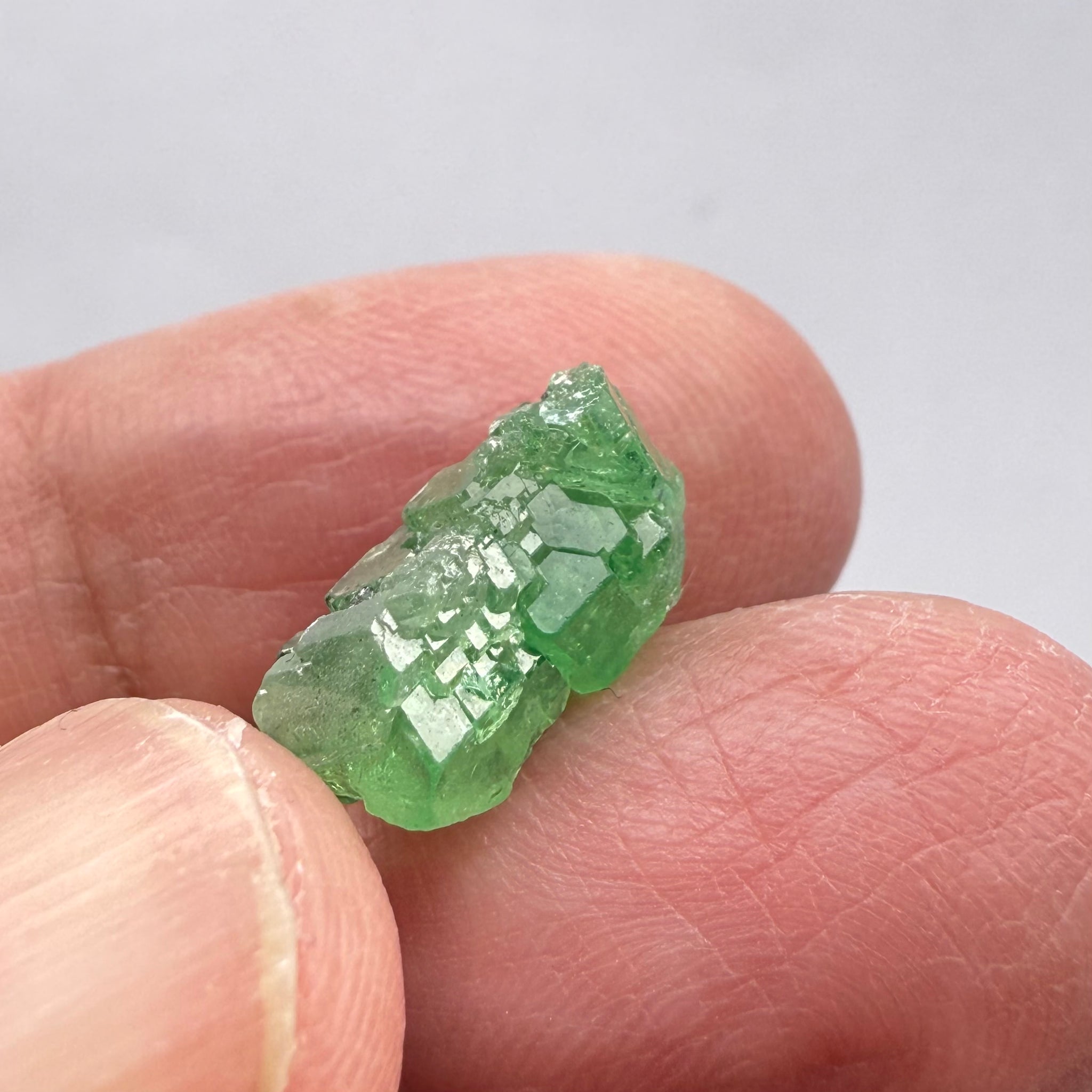 Tsavorite Garnet Crystal, 8.06ct, Merelani, Tanzania, Untreated Unheated