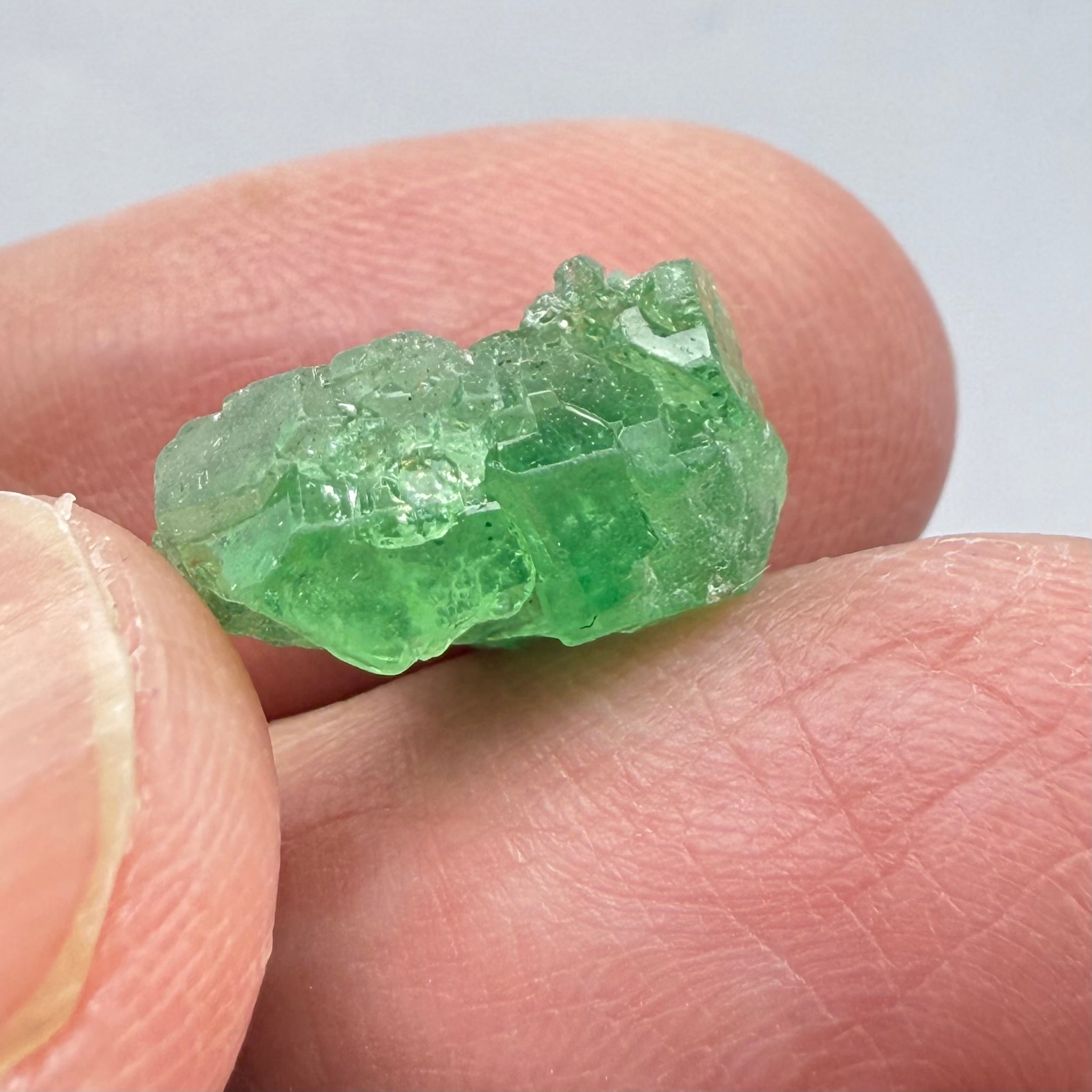 Tsavorite Garnet Crystal, 8.06ct, Merelani, Tanzania, Untreated Unheated