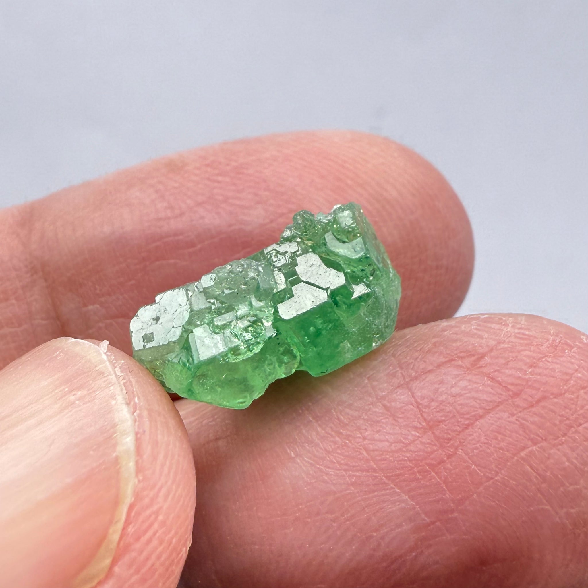 Tsavorite Garnet Crystal, 8.06ct, Merelani, Tanzania, Untreated Unheated