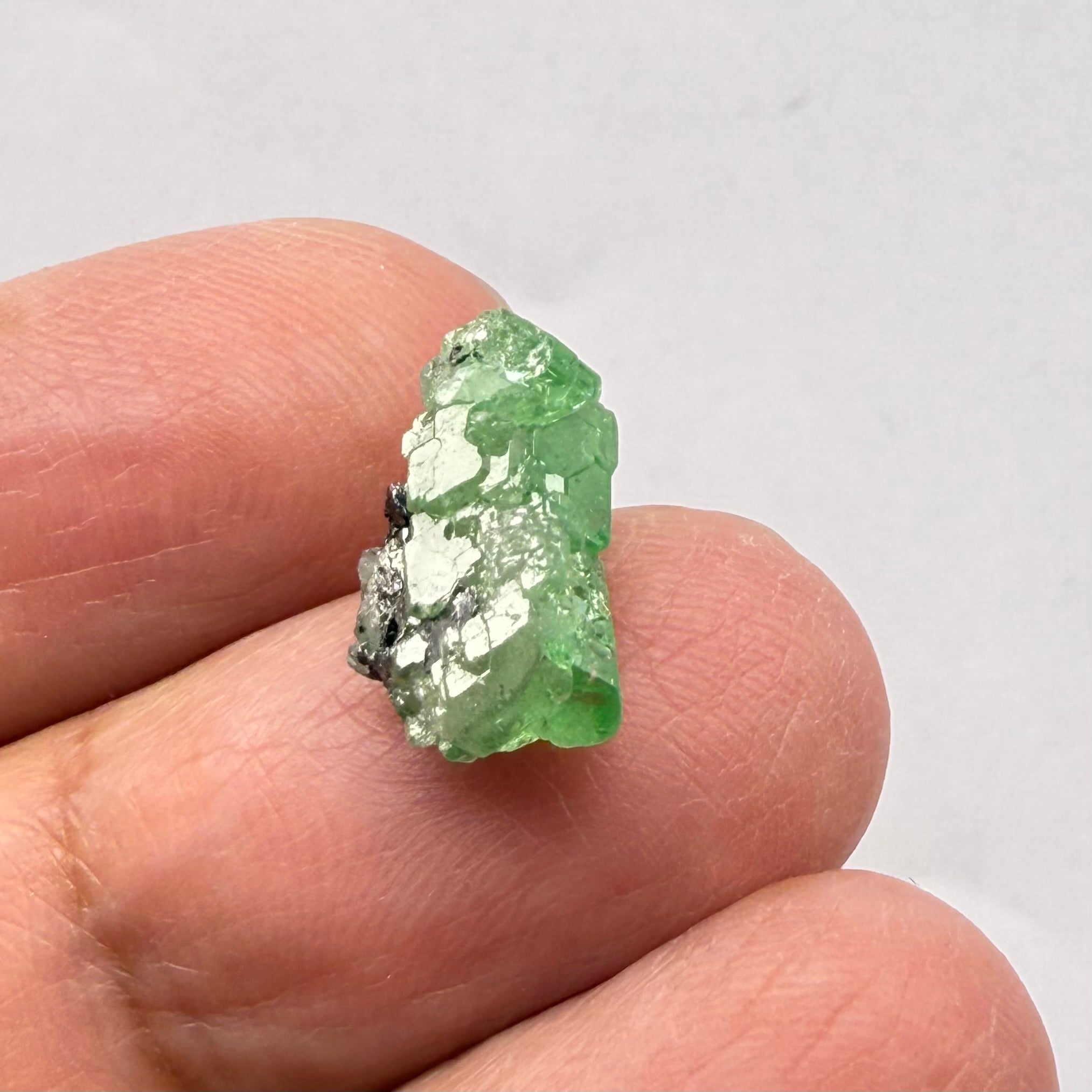 Tsavorite Garnet Crystal, 8.06ct, Merelani, Tanzania, Untreated Unheated