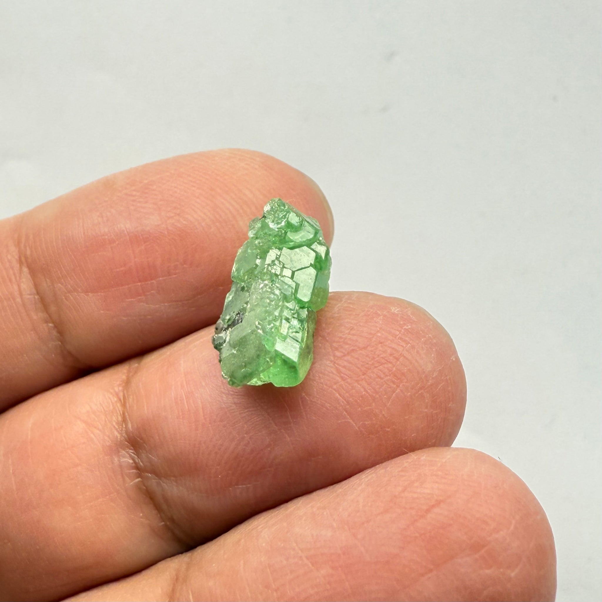 Tsavorite Garnet Crystal, 8.06ct, Merelani, Tanzania, Untreated Unheated