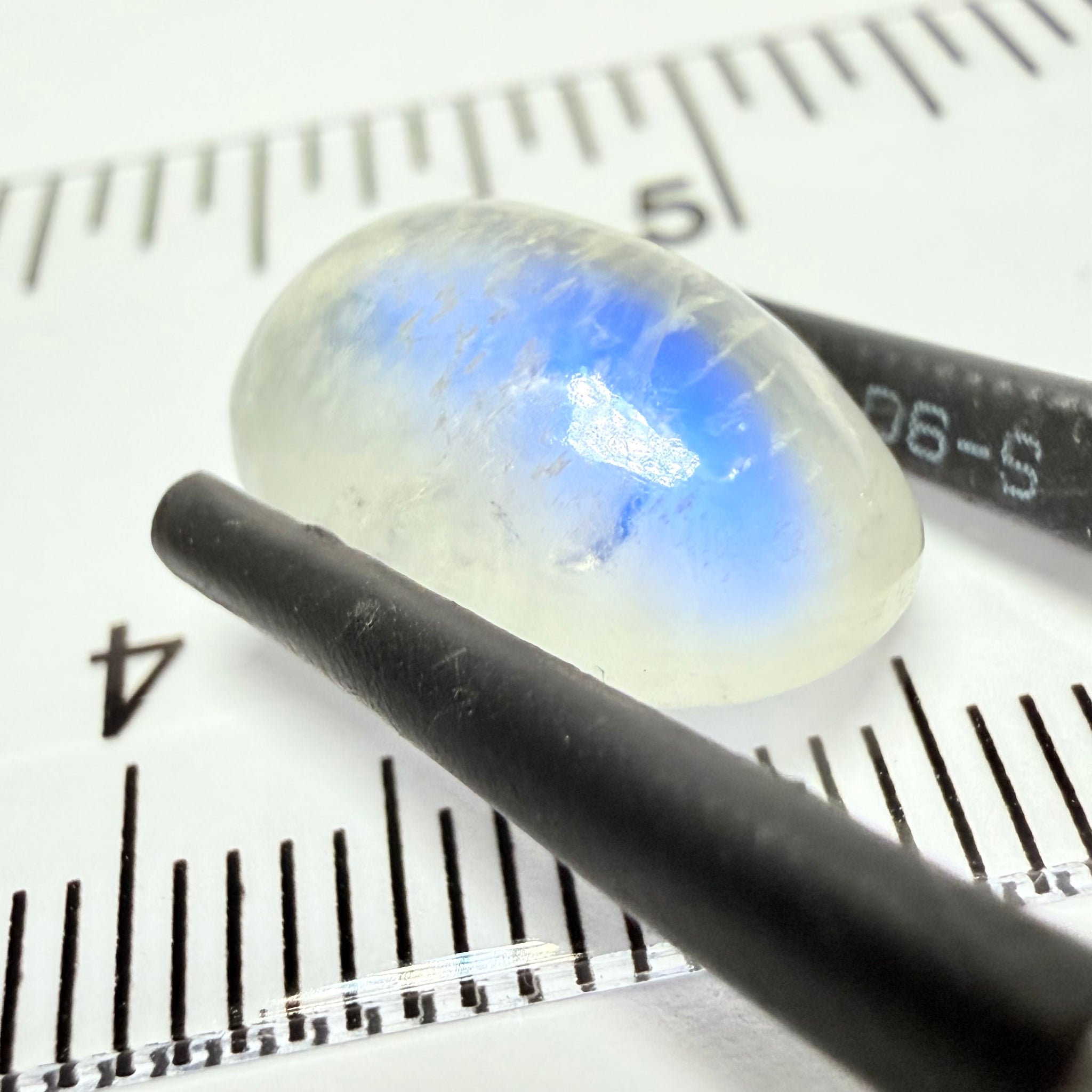 Blue Sheen Moonstone Cabochon, 6.56ct, Tanzania, Untreated Unheated