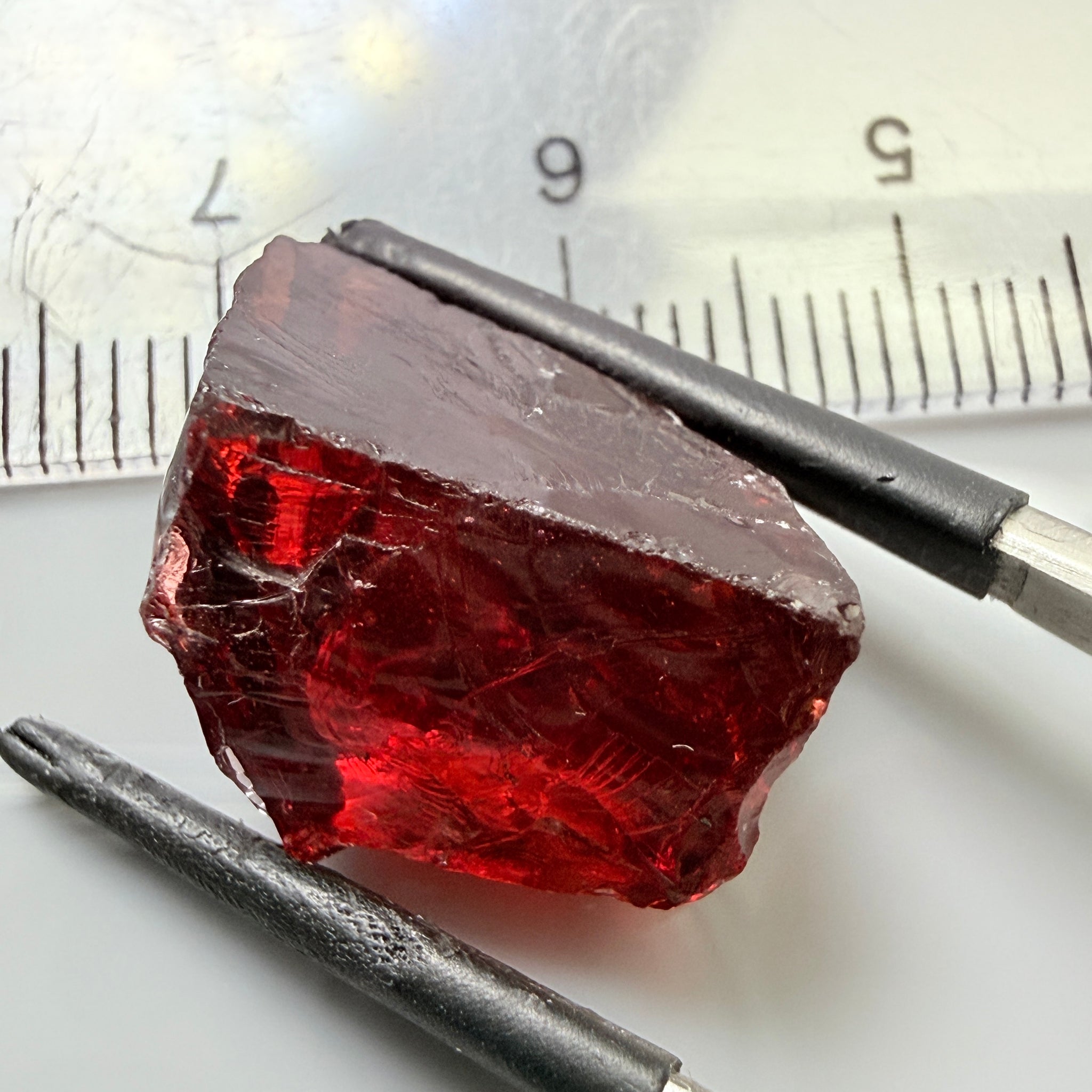 Umba Garnet, 19.58ct, Umba Valley, Tanzania, Untreated Unheated, 2 large veils