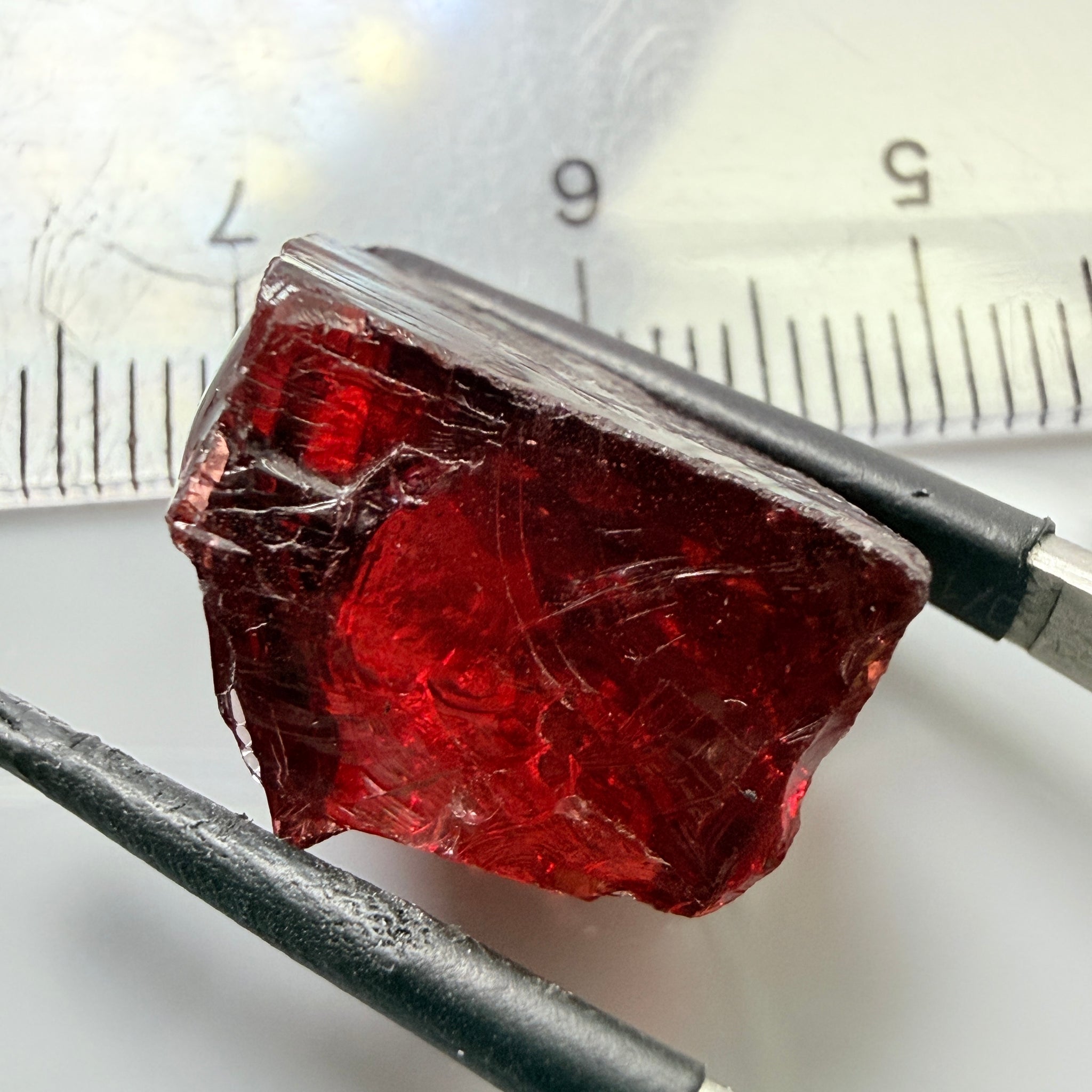 Umba Garnet, 19.58ct, Umba Valley, Tanzania, Untreated Unheated, 2 large veils