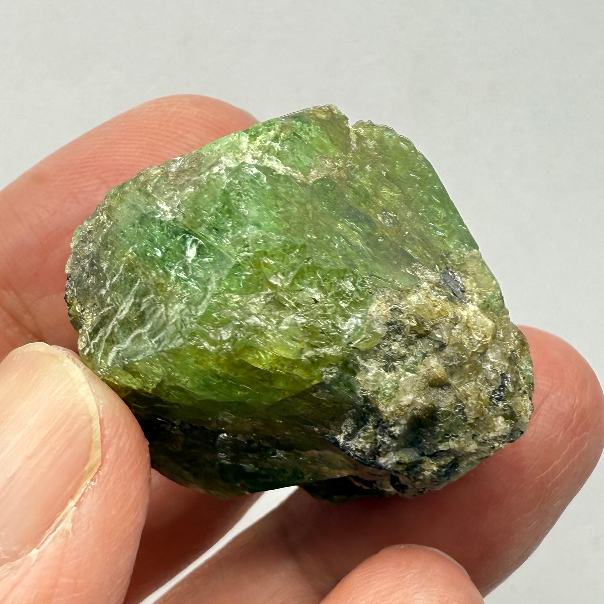 Tsavorite Garnet Crystal on Matrix, 159.8ct, Merelani, Tanzania, Untreated Unheated