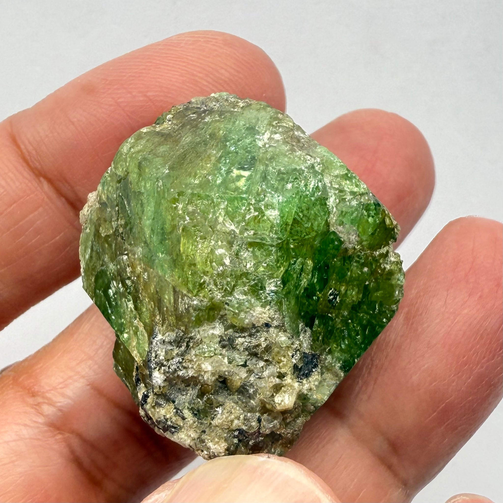 Tsavorite Garnet Crystal on Matrix, 159.8ct, Merelani, Tanzania, Untreated Unheated