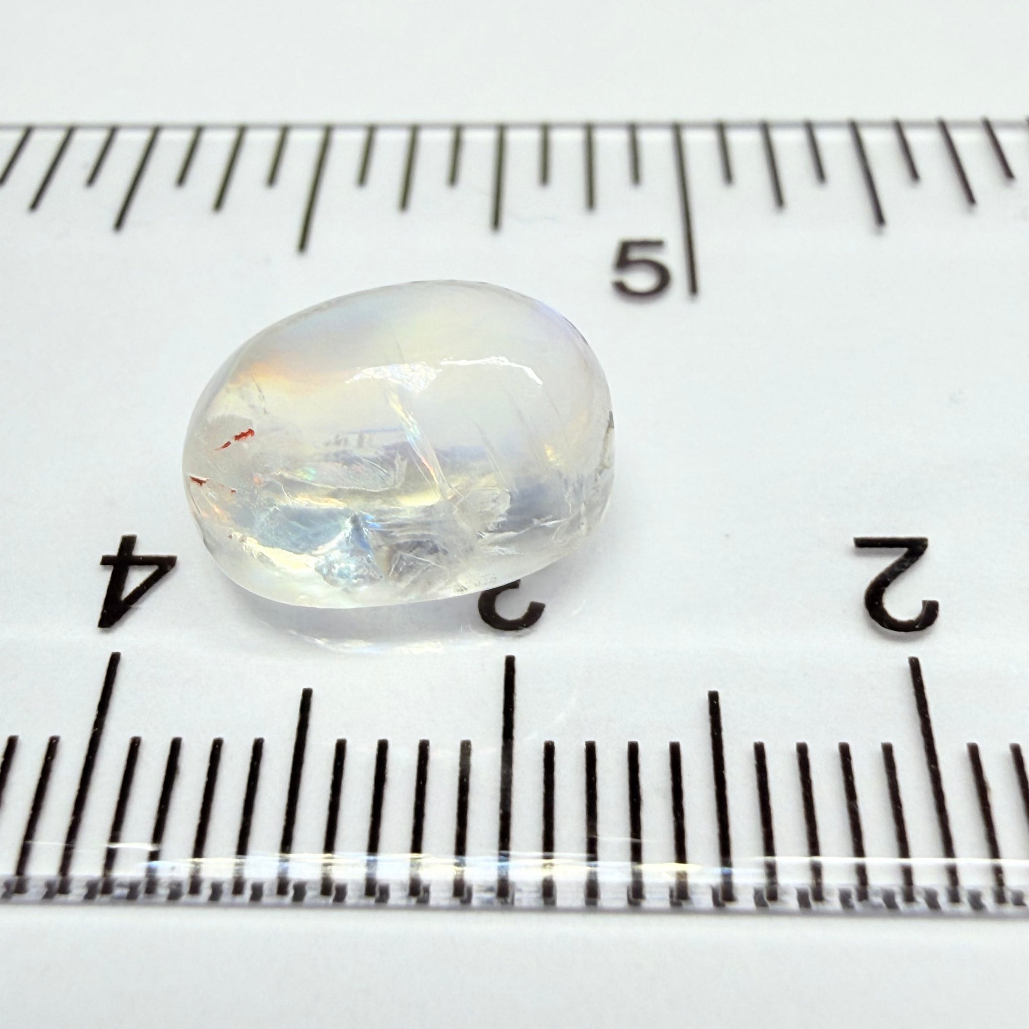 Blue Sheen Moonstone Cabochon, 4.51ct, Tanzania, Untreated Unheated, Sheen sleeping to one side