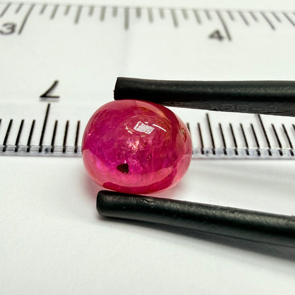 Ruby Cabochon, 2.87ct, Tanzania, Untreated Unheated
