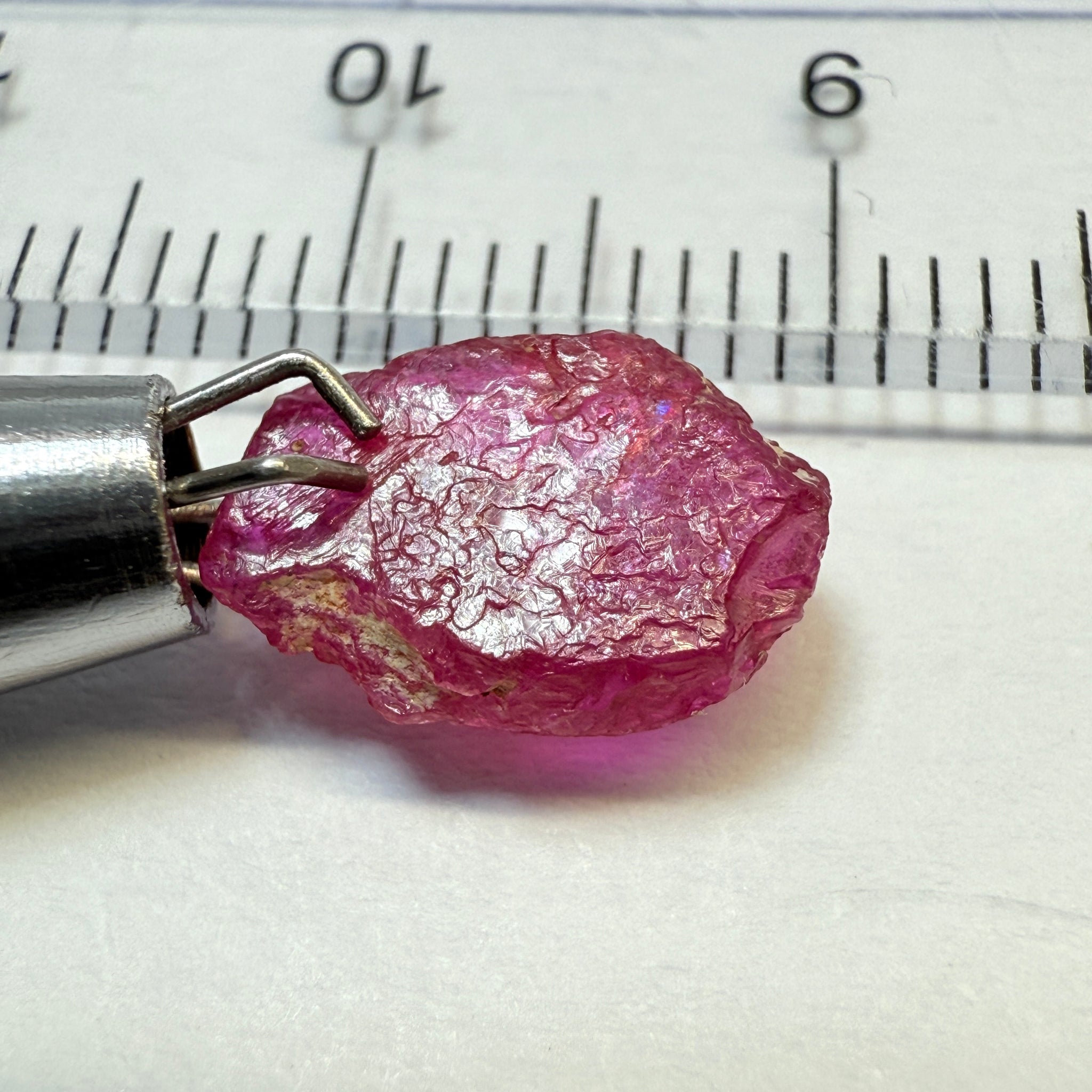 Ruby Crystal, 2.52ct, very thin, Tanzania, Untreated Unheated, not for faceting, excellent to set into jewellery as is
