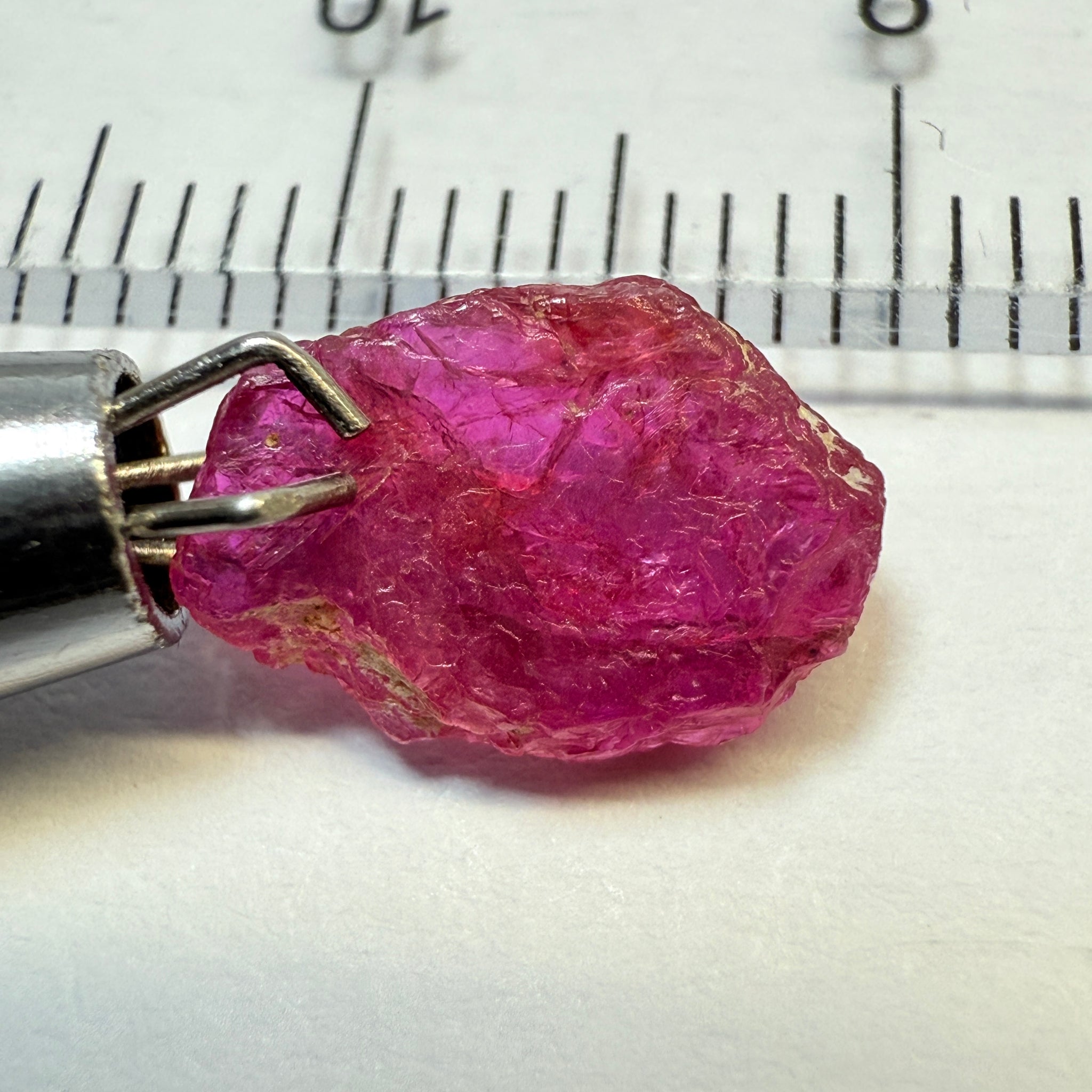 Ruby Crystal, 2.52ct, very thin, Tanzania, Untreated Unheated, not for faceting, excellent to set into jewellery as is