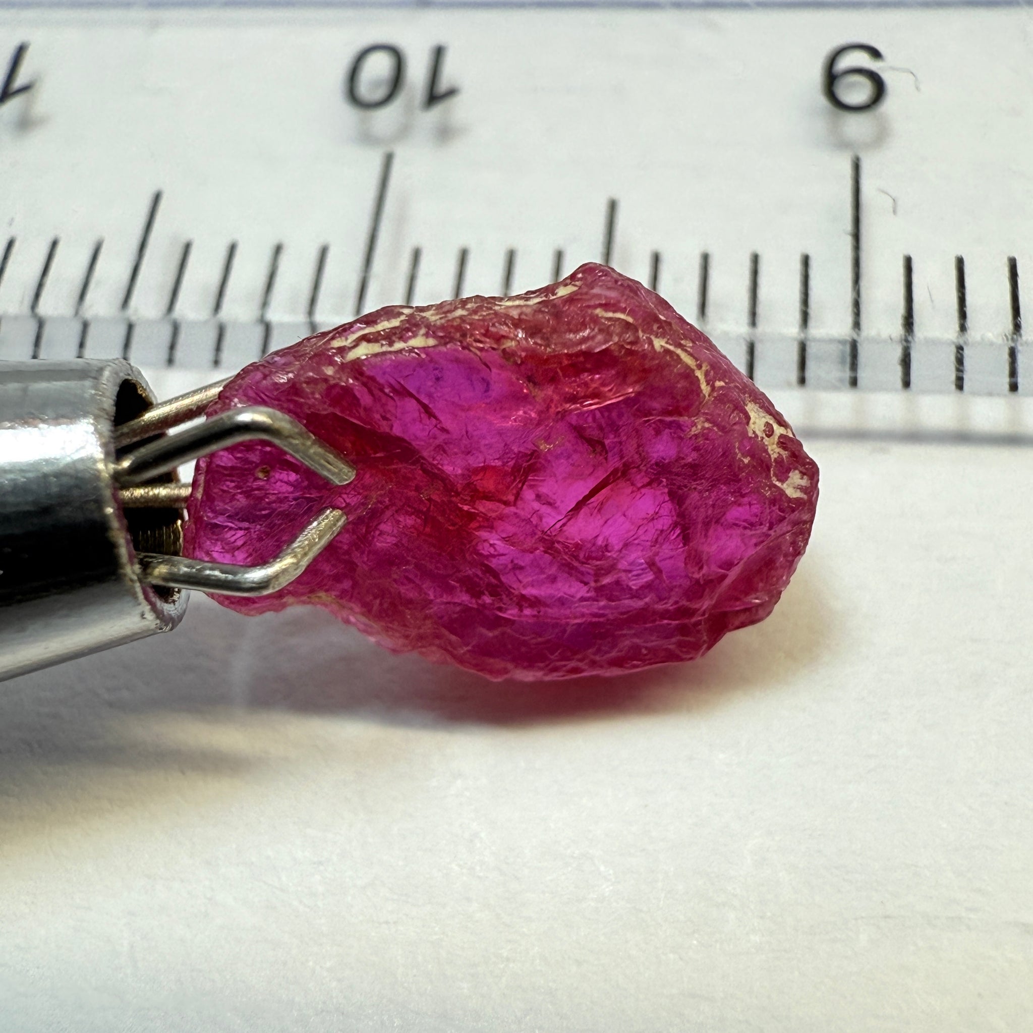 Ruby Crystal, 2.52ct, very thin, Tanzania, Untreated Unheated, not for faceting, excellent to set into jewellery as is