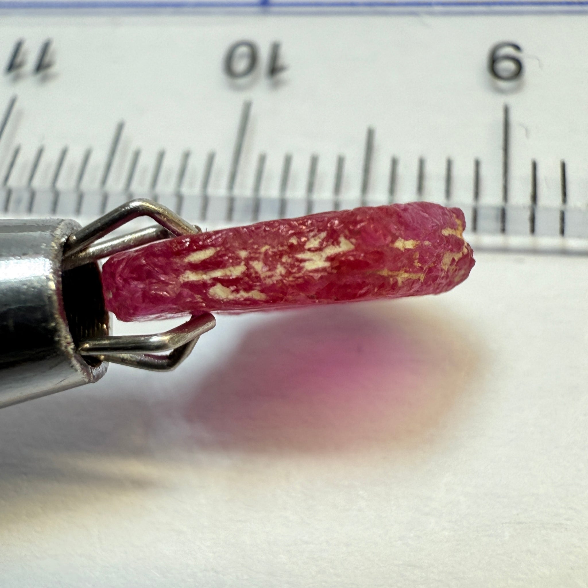 Ruby Crystal, 2.52ct, very thin, Tanzania, Untreated Unheated, not for faceting, excellent to set into jewellery as is