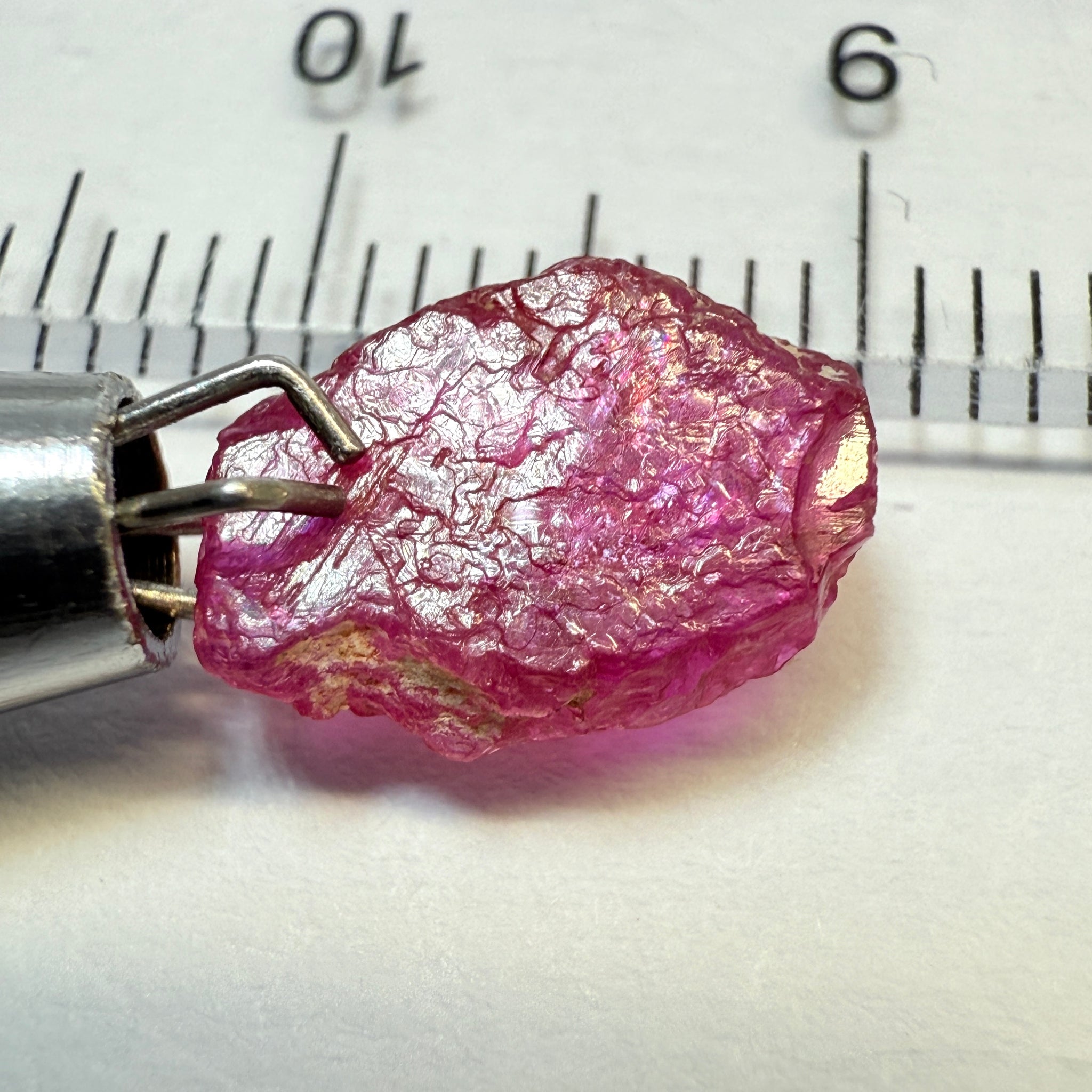 Ruby Crystal, 2.52ct, very thin, Tanzania, Untreated Unheated, not for faceting, excellent to set into jewellery as is