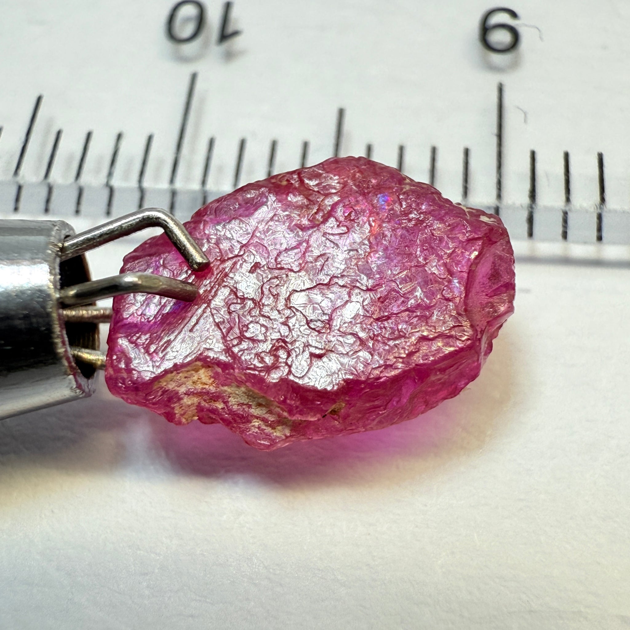 Ruby Crystal, 2.52ct, very thin, Tanzania, Untreated Unheated, not for faceting, excellent to set into jewellery as is