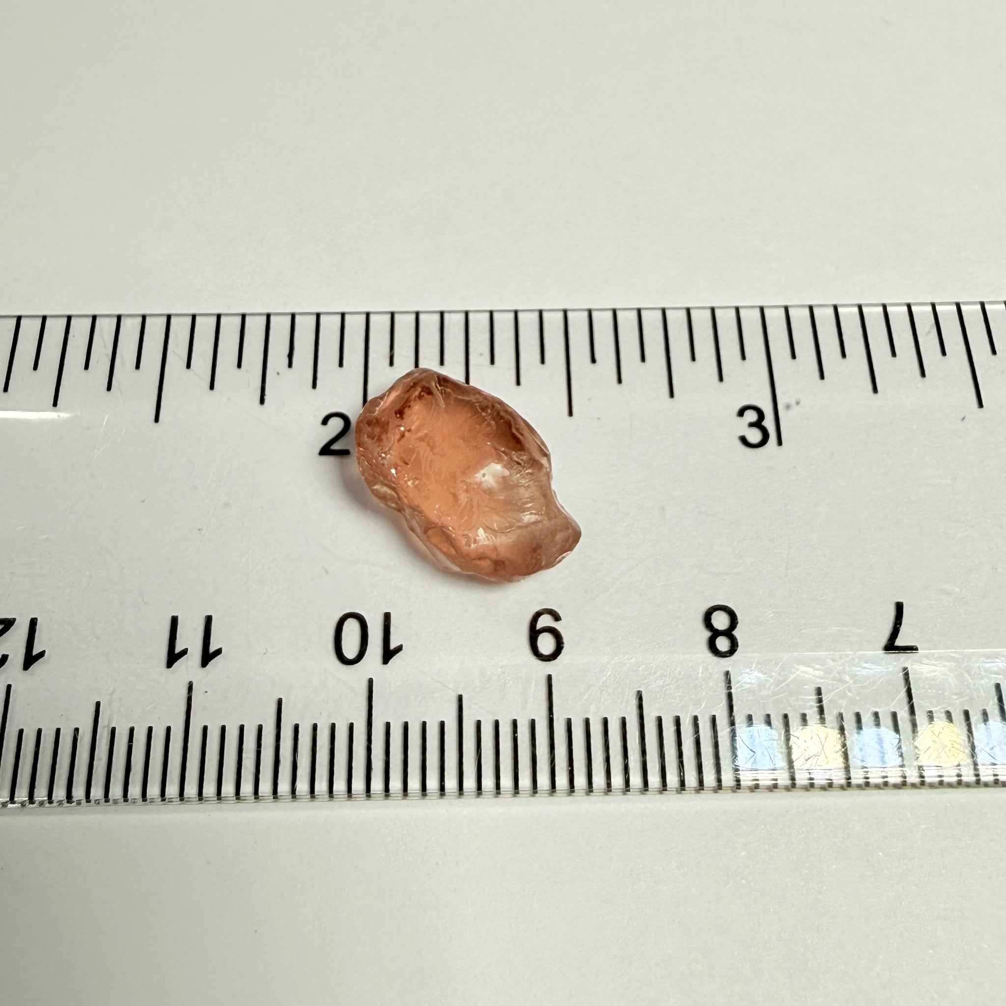 Malaya Garnet, 8.03ct, Tanzania, Untreated Unheated, fine needles causing a silky appearance, flat shape, see side pics