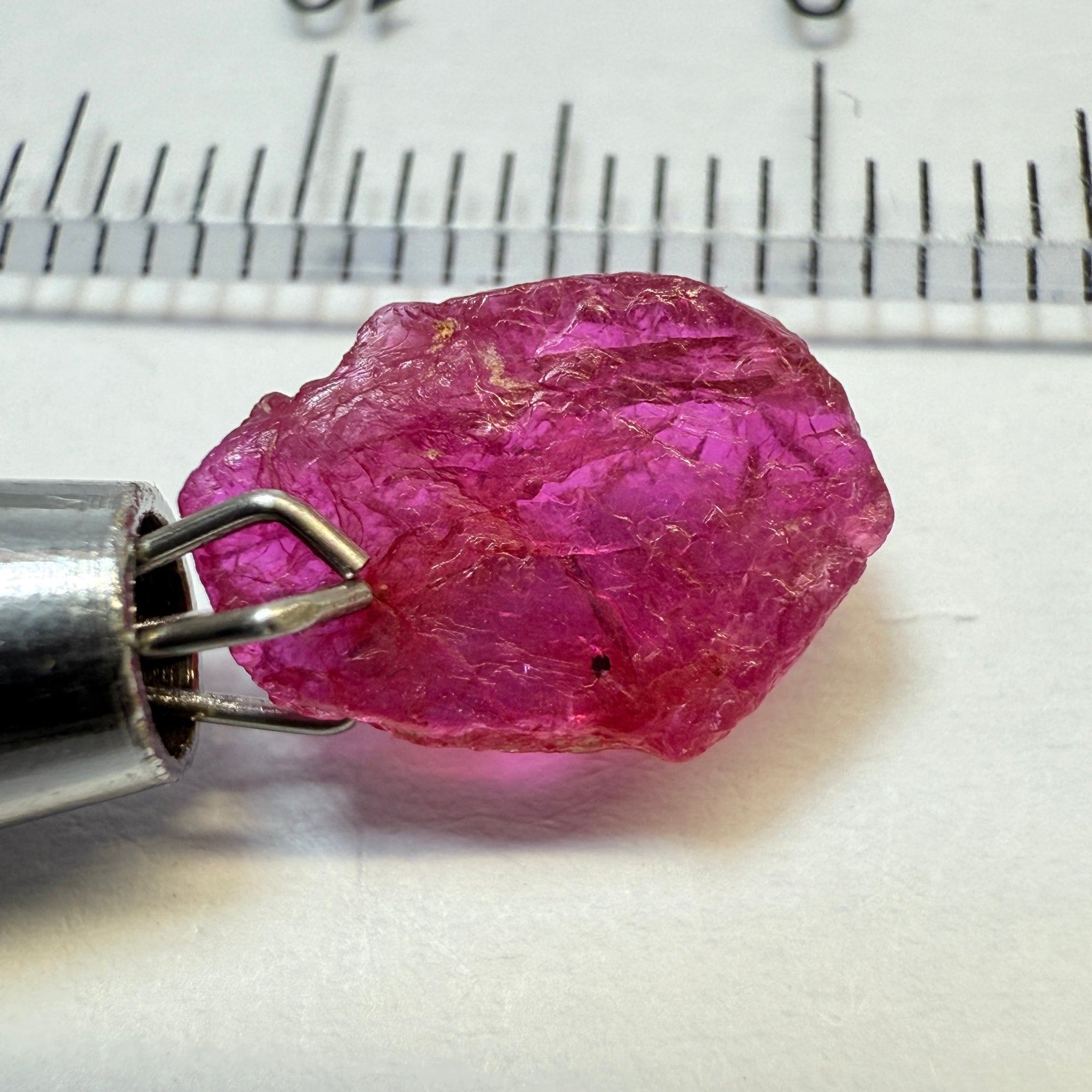 Ruby Crystal, 2.52ct, very thin, Tanzania, Untreated Unheated, not for faceting, excellent to set into jewellery as is