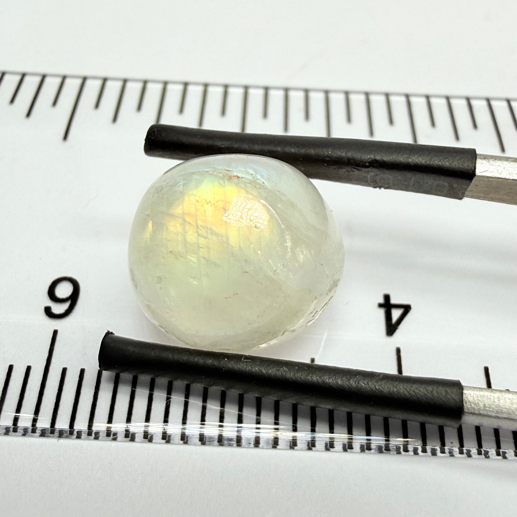Blue Sheen Moonstone Cabochon, 8.37ct, Tanzania, Untreated Unheated, opaque