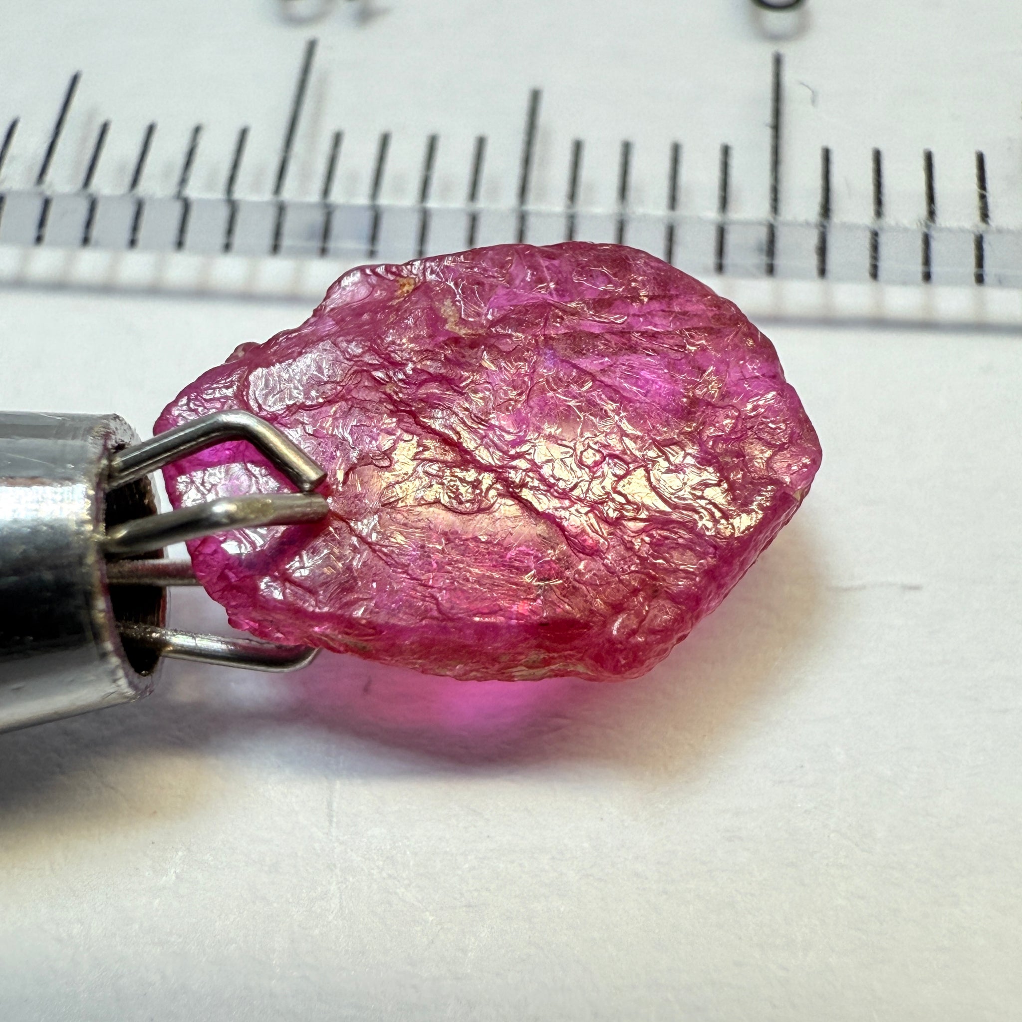 Ruby Crystal, 2.52ct, very thin, Tanzania, Untreated Unheated, not for faceting, excellent to set into jewellery as is