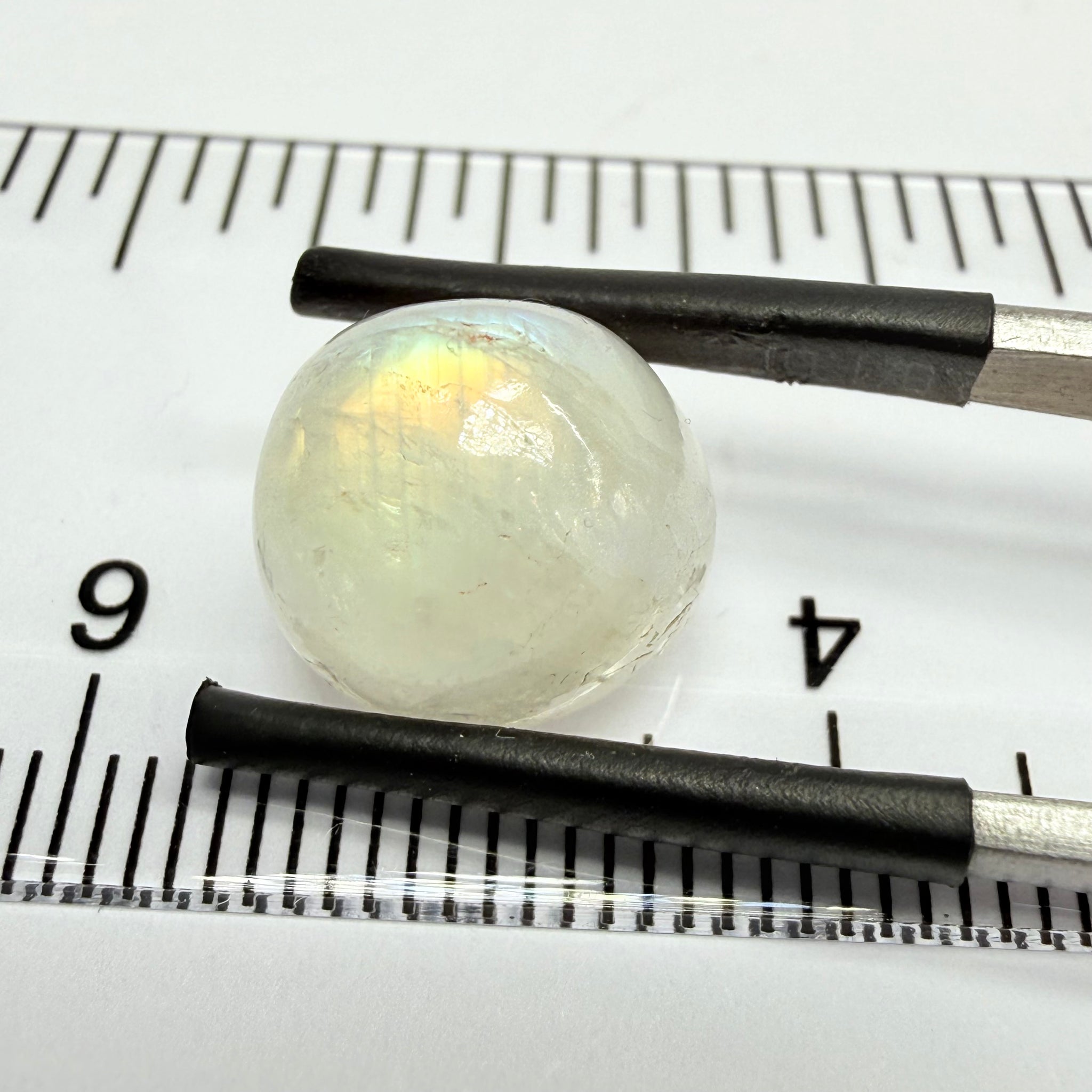 Blue Sheen Moonstone Cabochon, 8.37ct, Tanzania, Untreated Unheated, opaque