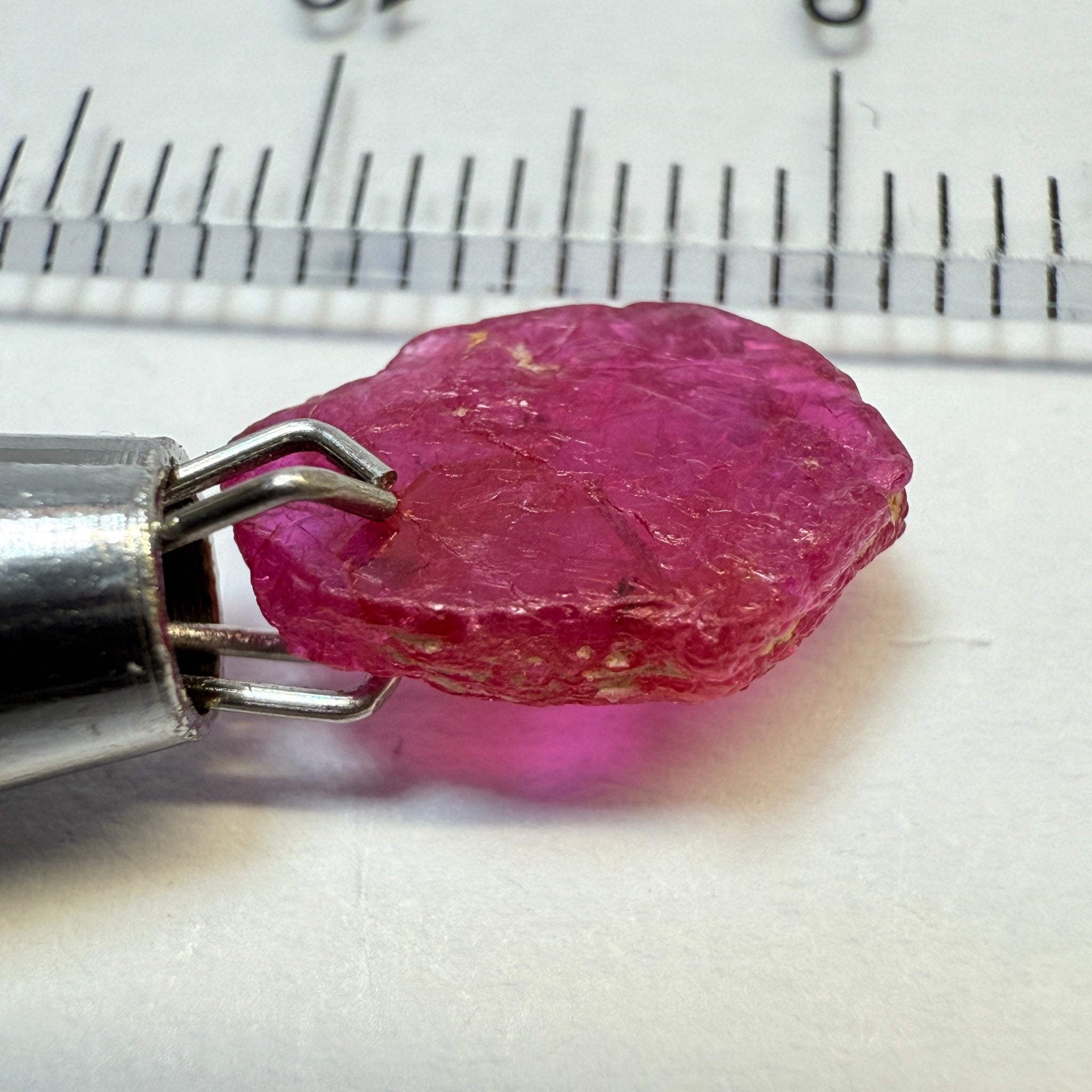 Ruby Crystal, 2.52ct, very thin, Tanzania, Untreated Unheated, not for faceting, excellent to set into jewellery as is