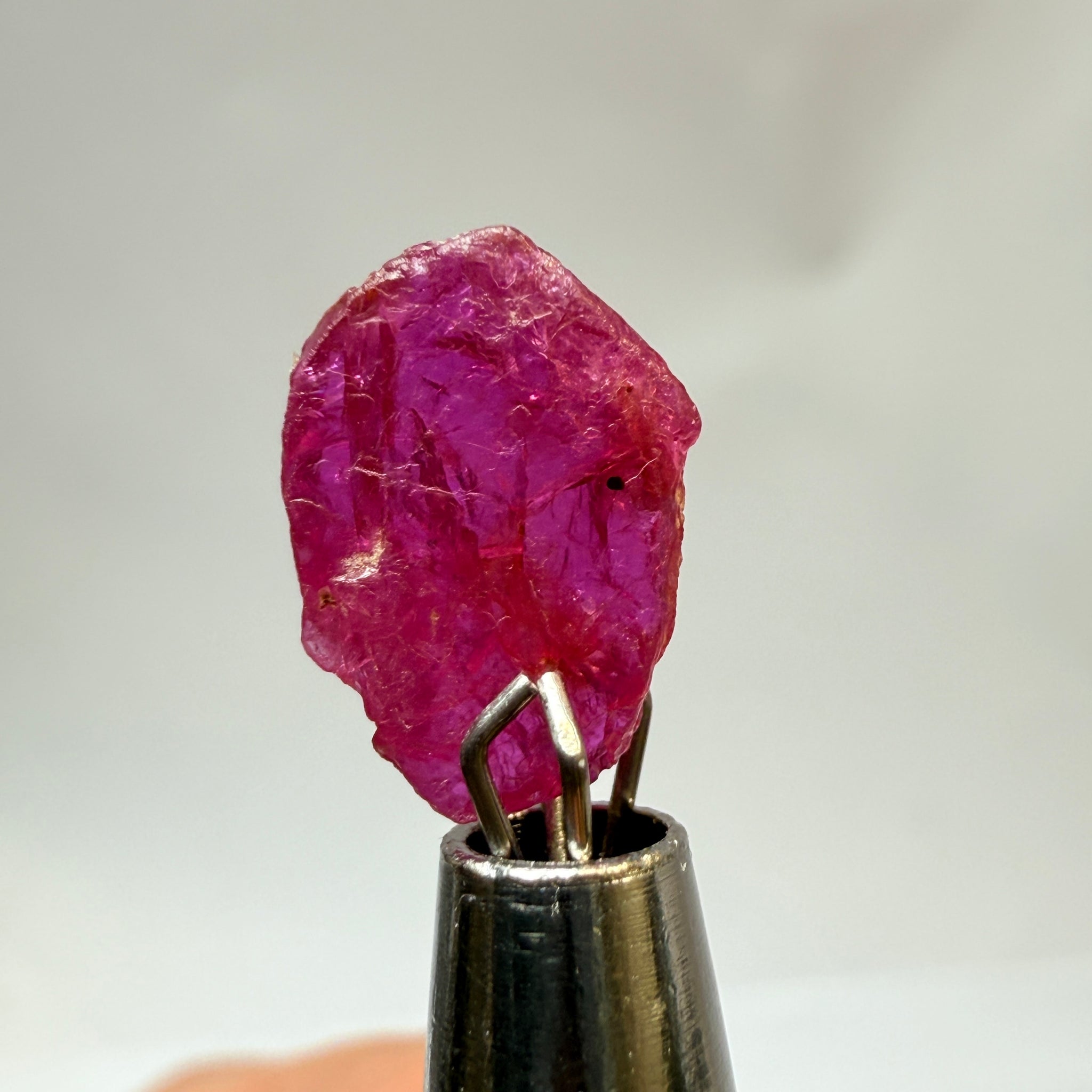 Ruby Crystal, 2.52ct, very thin, Tanzania, Untreated Unheated, not for faceting, excellent to set into jewellery as is