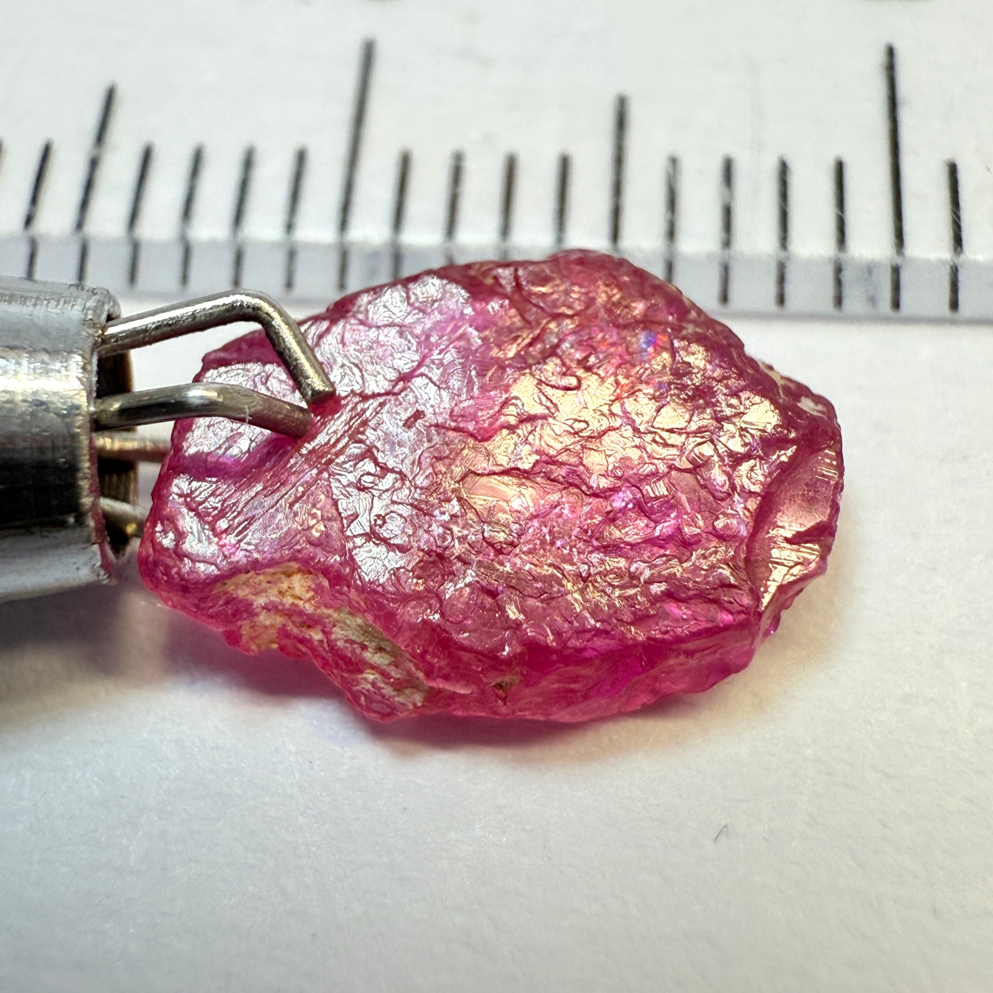 Ruby Crystal, 2.52ct, very thin, Tanzania, Untreated Unheated, not for faceting, excellent to set into jewellery as is