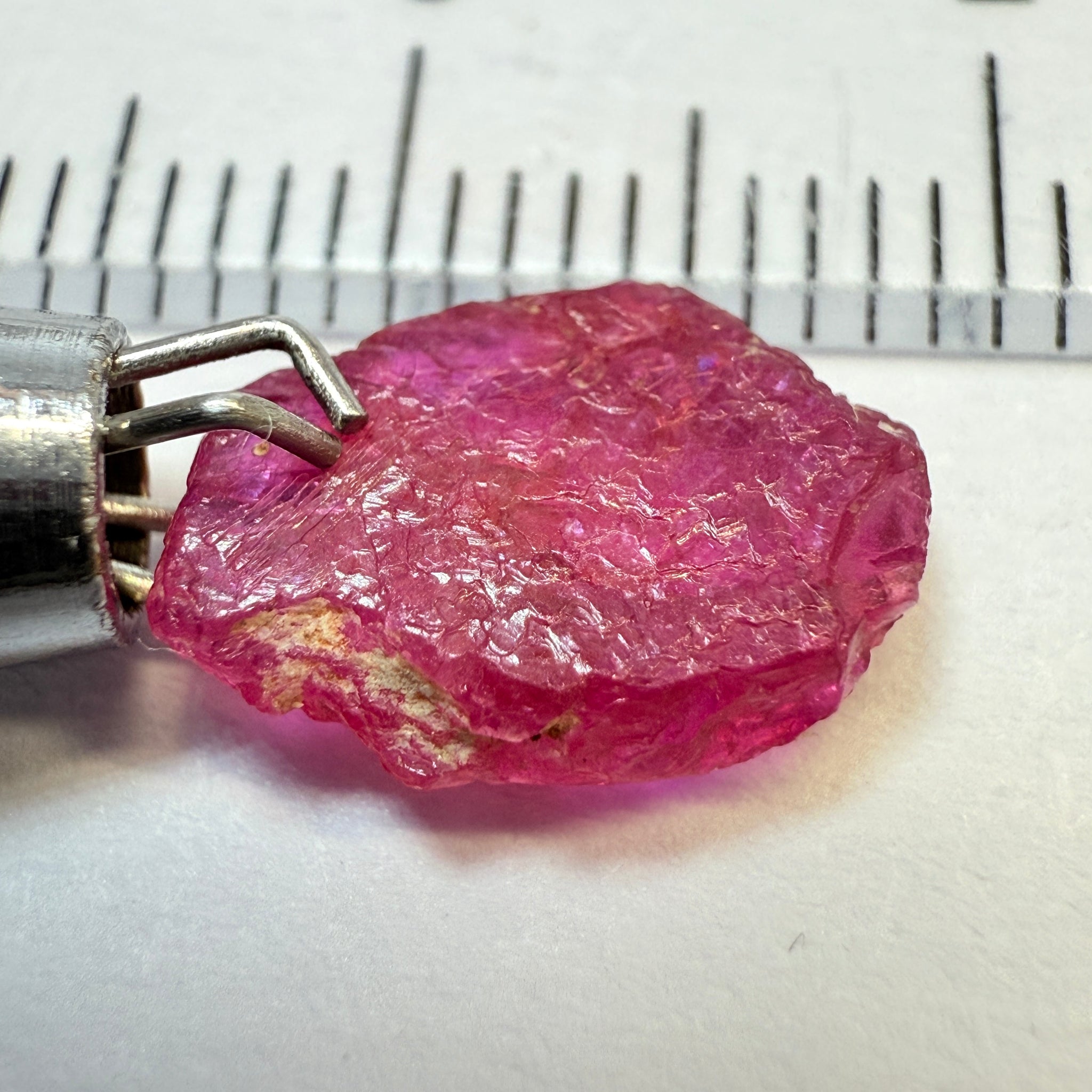 Ruby Crystal, 2.52ct, very thin, Tanzania, Untreated Unheated, not for faceting, excellent to set into jewellery as is