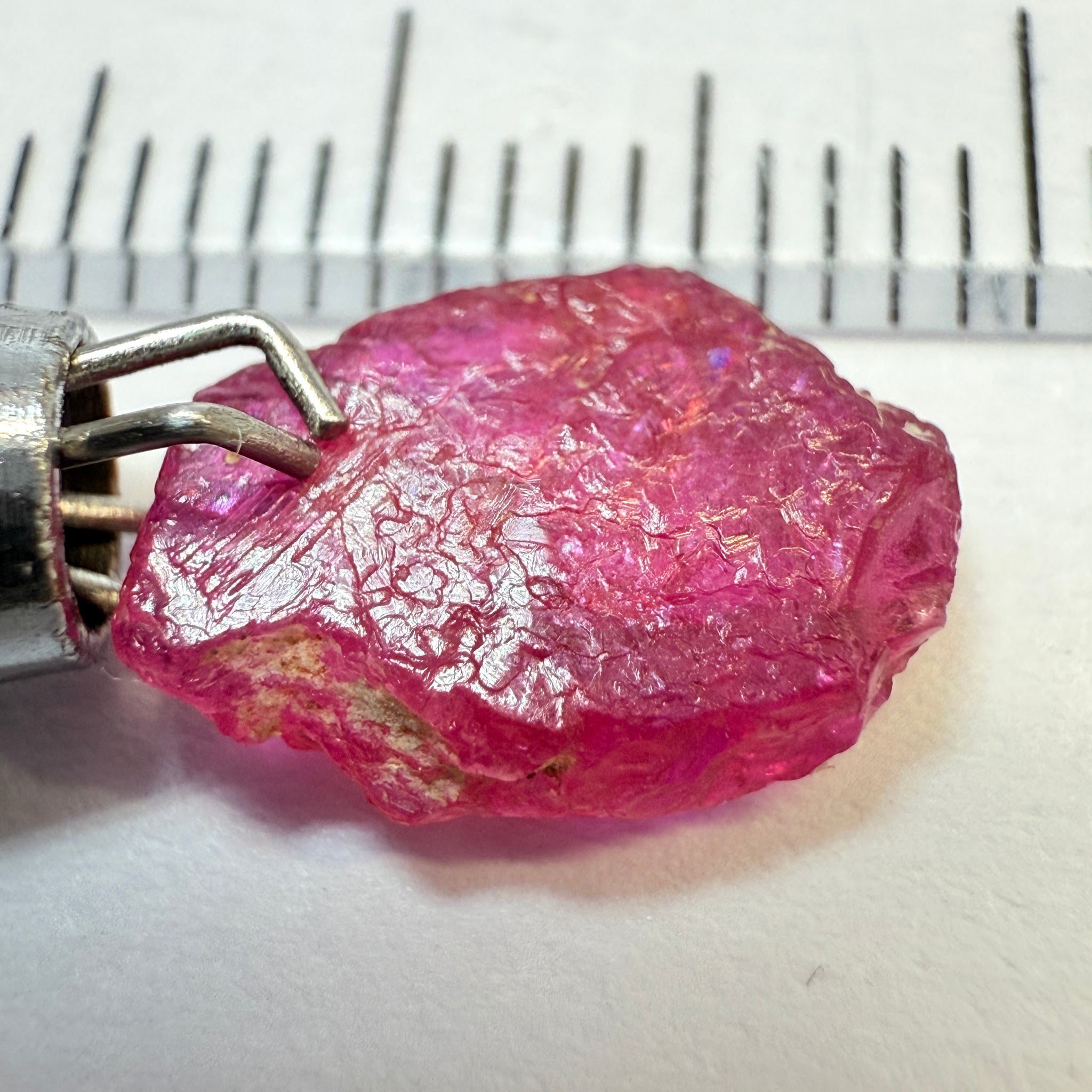 Ruby Crystal, 2.52ct, very thin, Tanzania, Untreated Unheated, not for faceting, excellent to set into jewellery as is