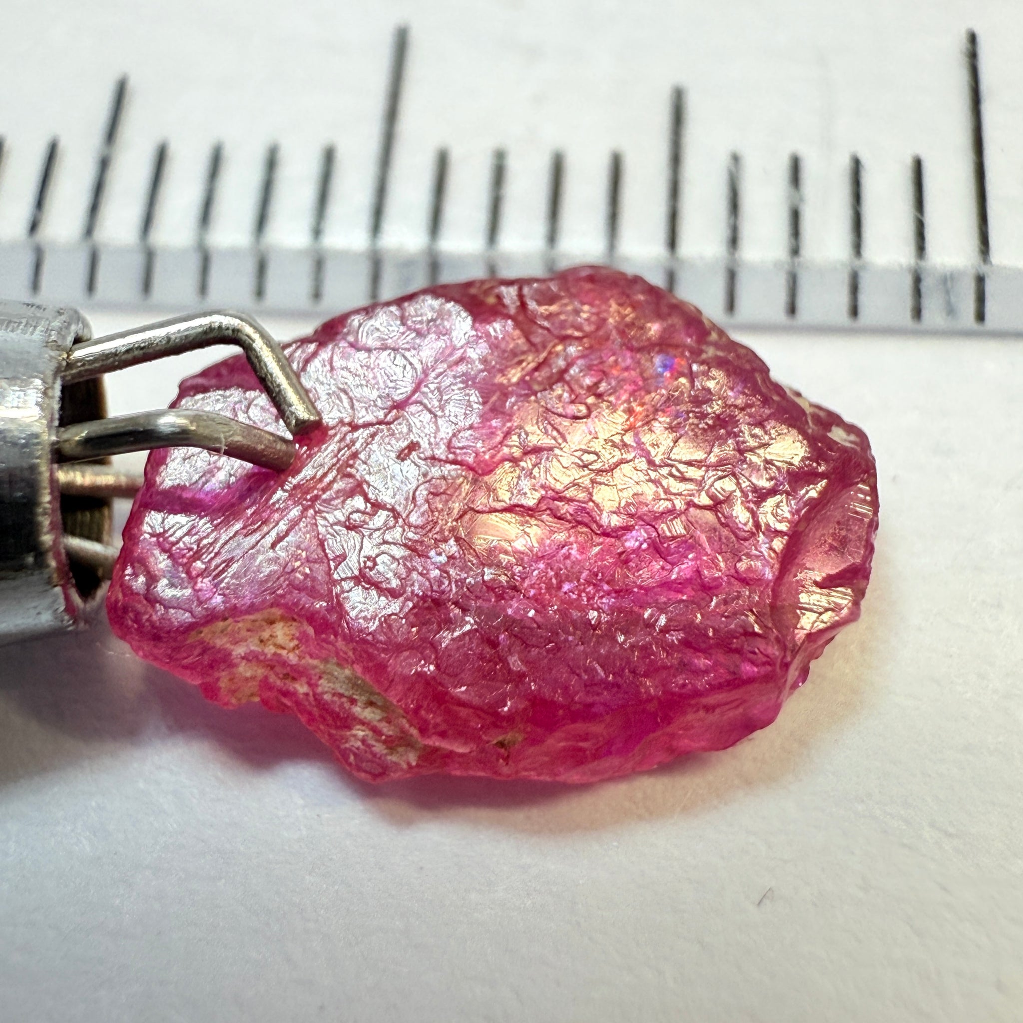 Ruby Crystal, 2.52ct, very thin, Tanzania, Untreated Unheated, not for faceting, excellent to set into jewellery as is