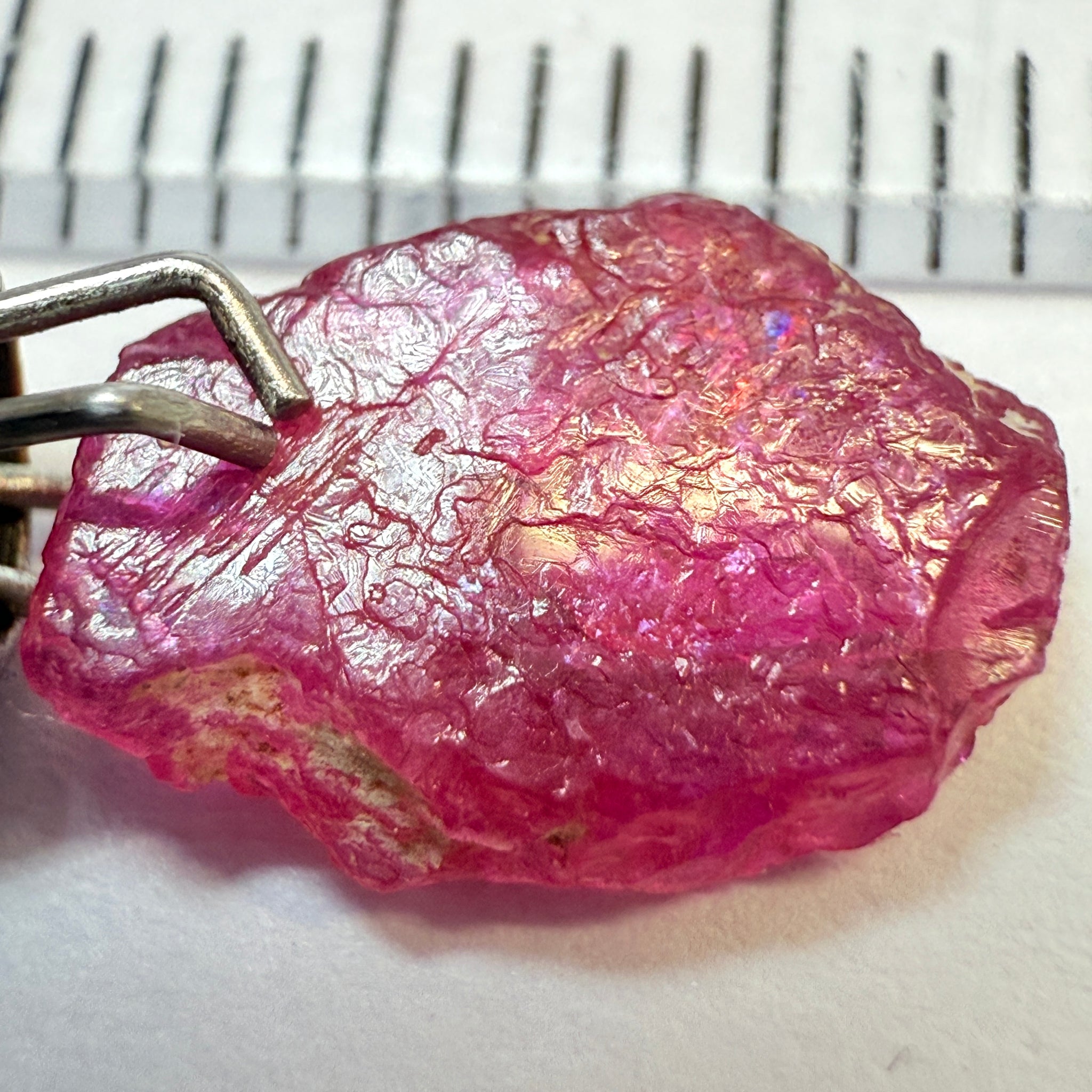 Ruby Crystal, 2.52ct, very thin, Tanzania, Untreated Unheated, not for faceting, excellent to set into jewellery as is