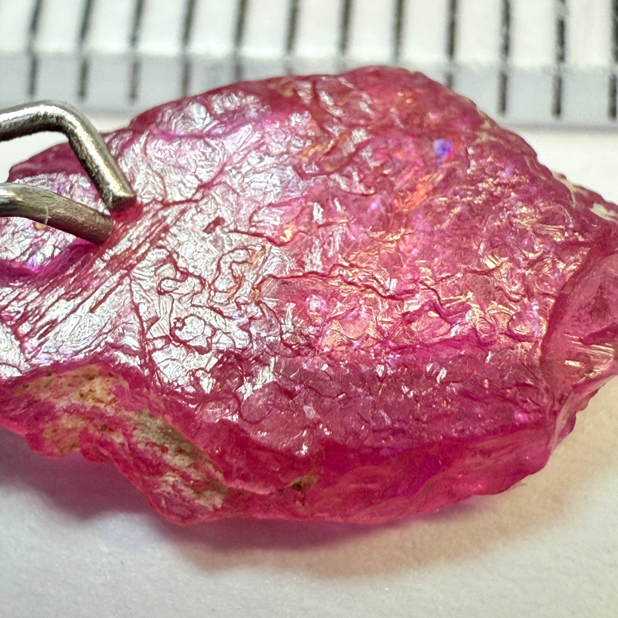 Ruby Crystal, 2.52ct, very thin, Tanzania, Untreated Unheated, not for faceting, excellent to set into jewellery as is