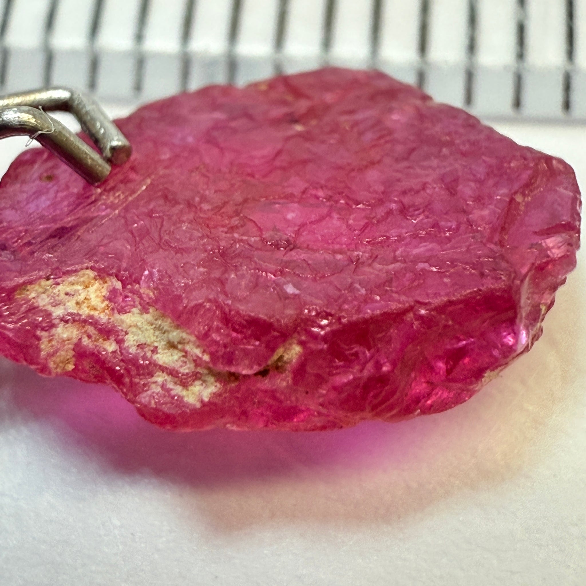 Ruby Crystal, 2.52ct, very thin, Tanzania, Untreated Unheated, not for faceting, excellent to set into jewellery as is
