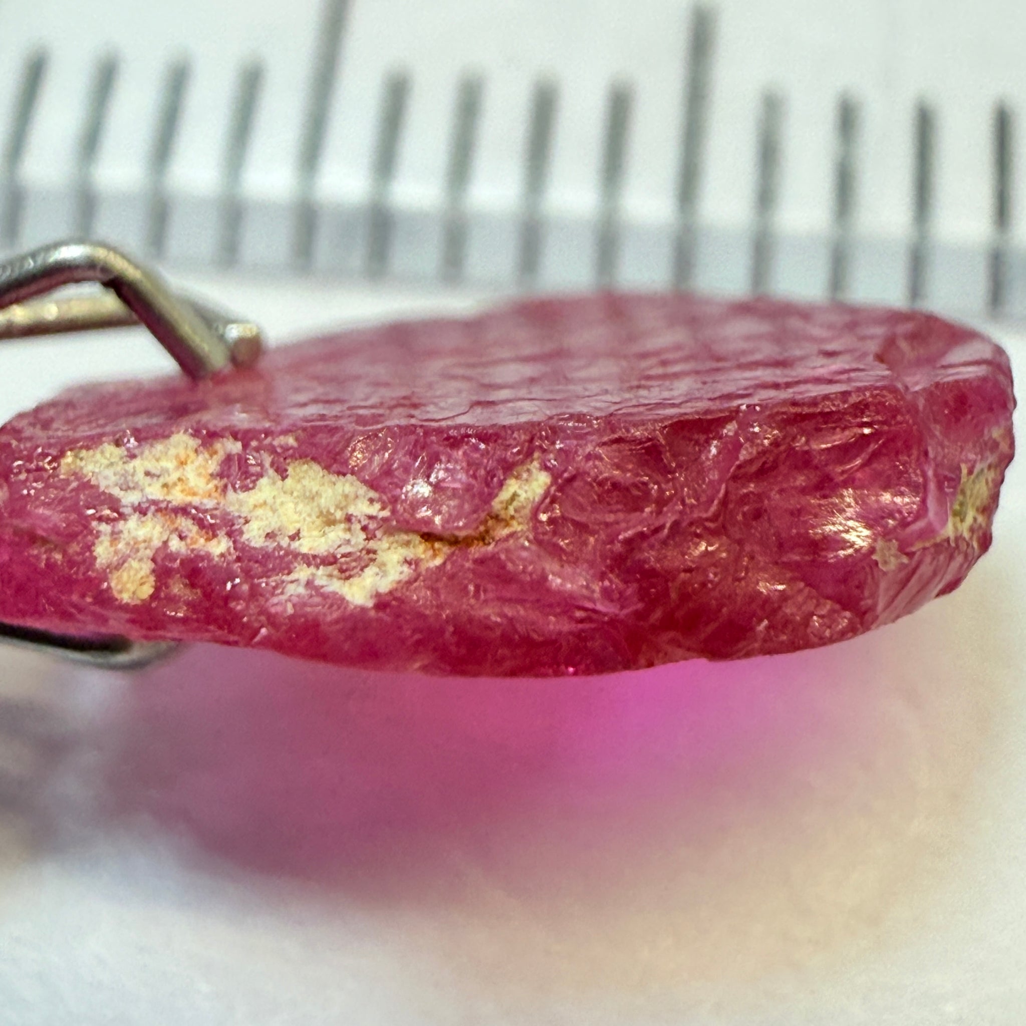 Ruby Crystal, 2.52ct, very thin, Tanzania, Untreated Unheated, not for faceting, excellent to set into jewellery as is