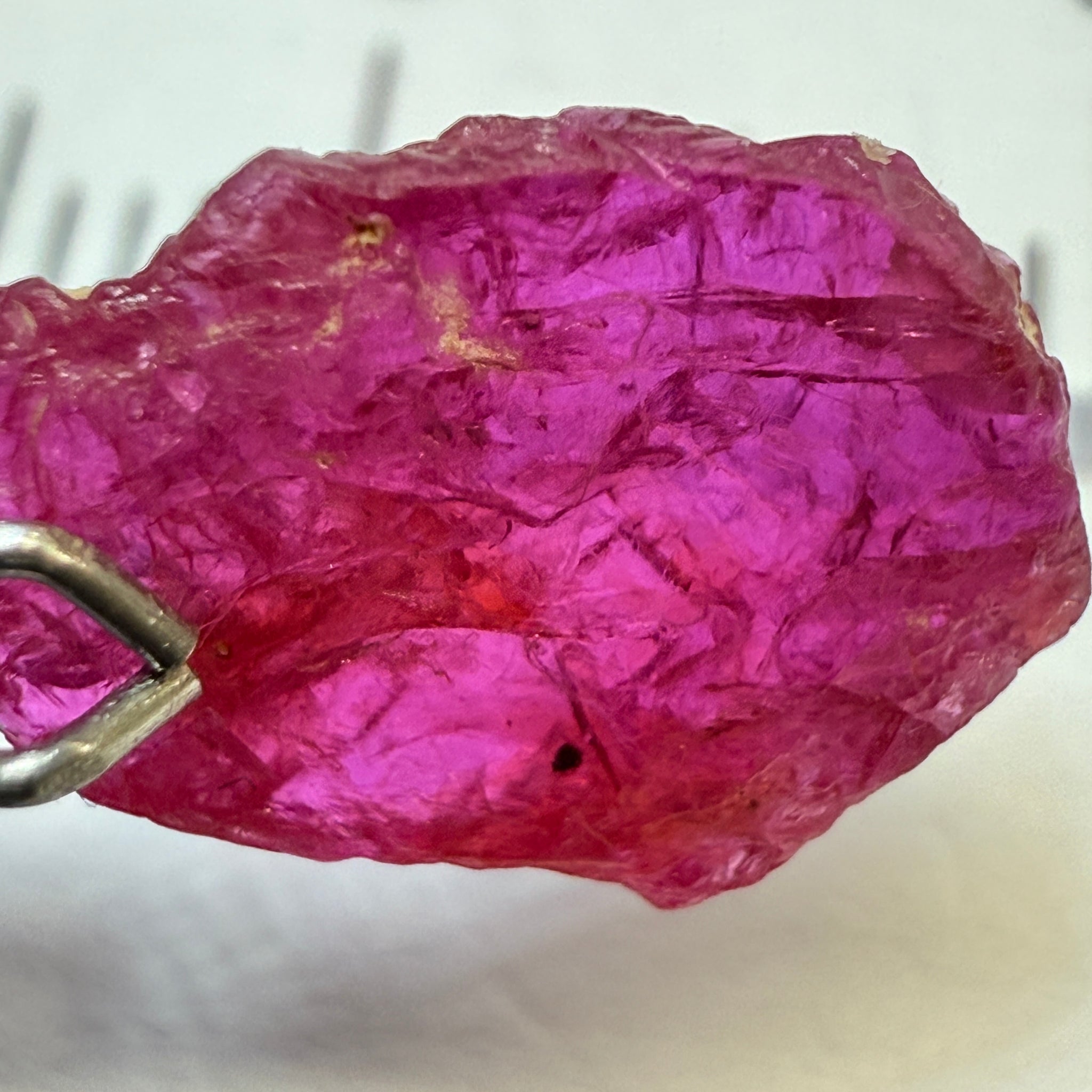 Ruby Crystal, 2.52ct, very thin, Tanzania, Untreated Unheated, not for faceting, excellent to set into jewellery as is