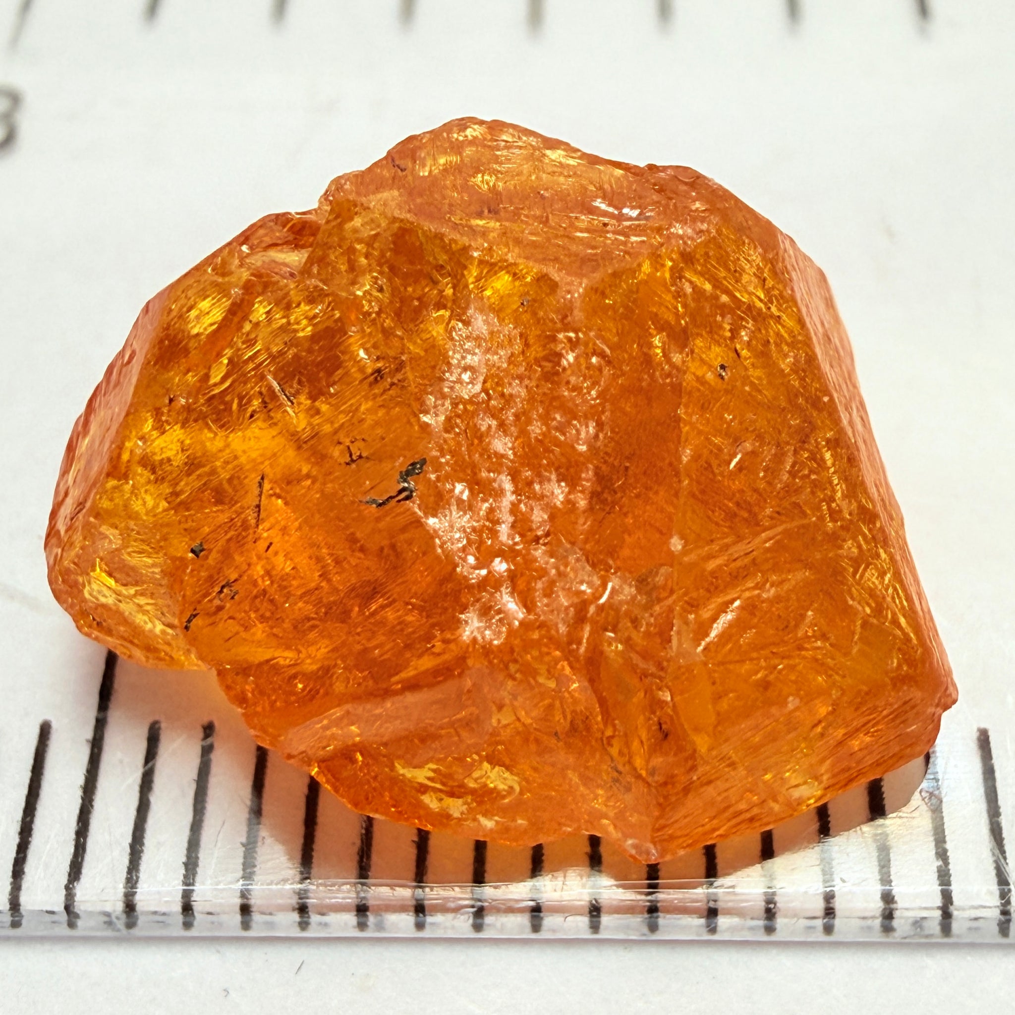 Mandarin Garnet, 11.04ct, Loliondo, Tanzania, Untreated Unheated, flat stone, inclusions inside but great to set in jewellery as is